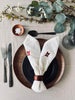 Servetter vit linmix med flagga - Paket med 4 st