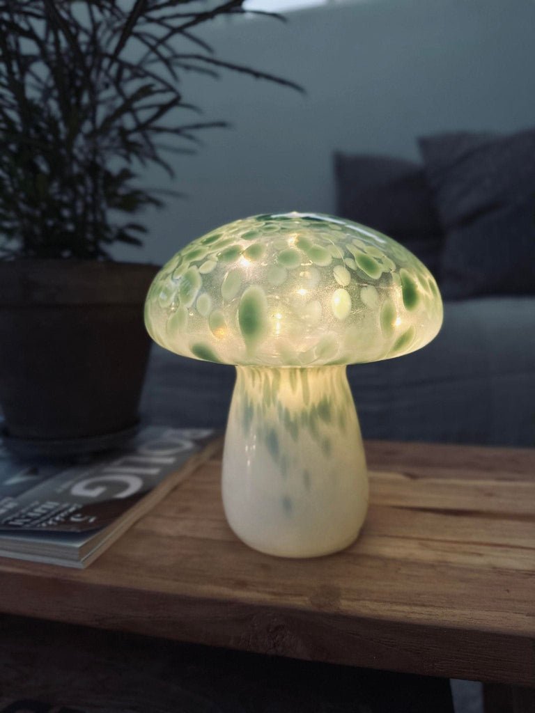 MUSHROOM Lampe m. LED – Grøn mundblæst glas - VIAMAJA