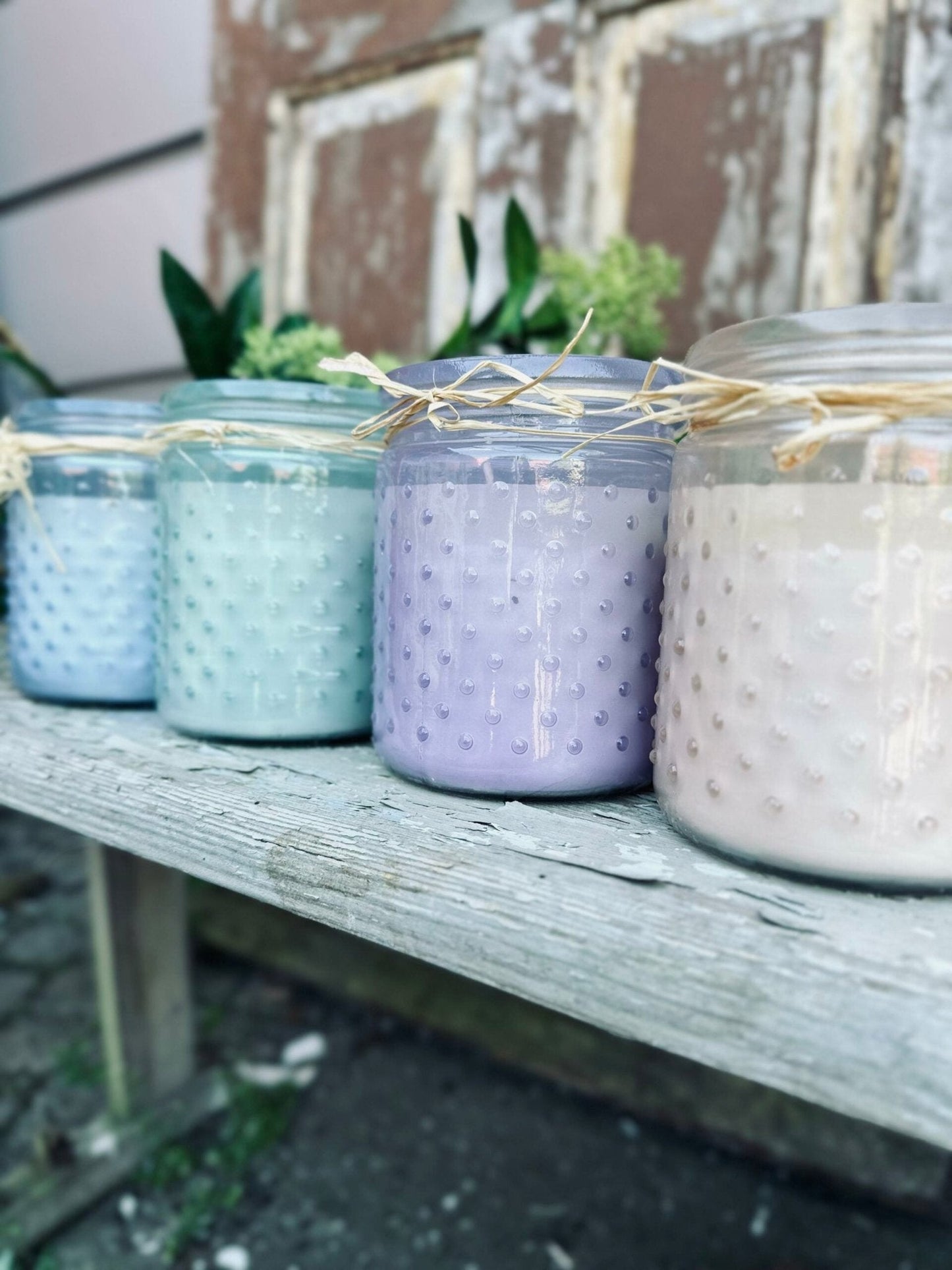 Myggelys – Citronella Mix i farvet glas med dots - VIAMAJA.DK