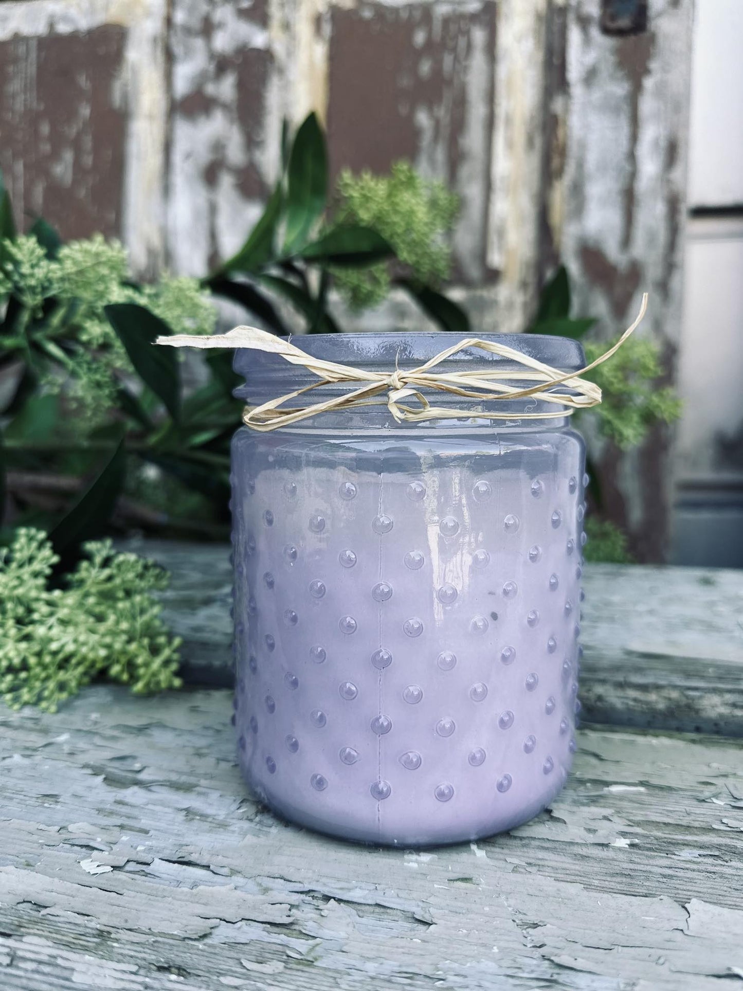 Myggelys – Citronella Mix i farvet glas med dots - VIAMAJA.DK