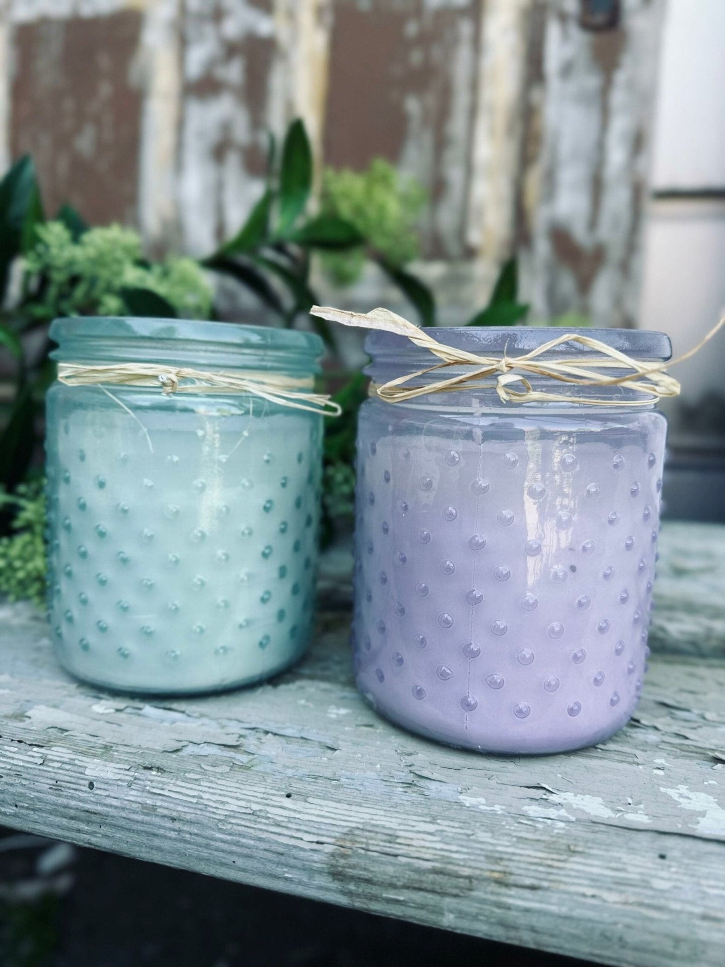 Myggelys – Citronella Mix i farvet glas med dots - VIAMAJA.DK