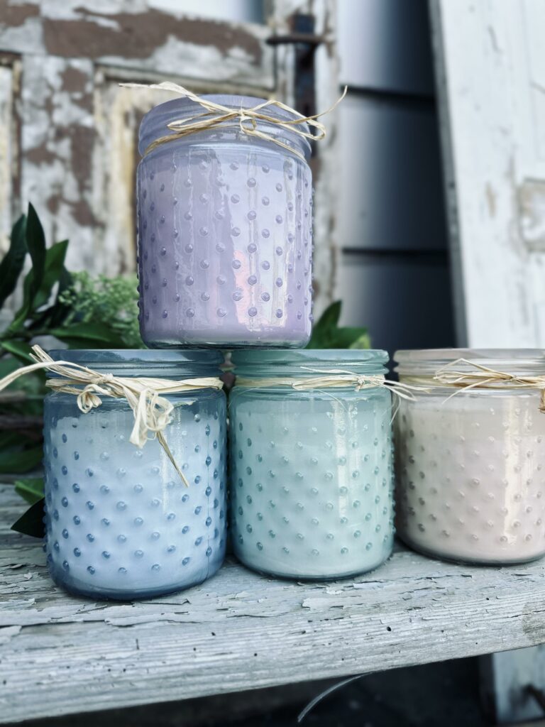 Myggelys – Citronella Mix i farvet glas med dots - VIAMAJA.DK