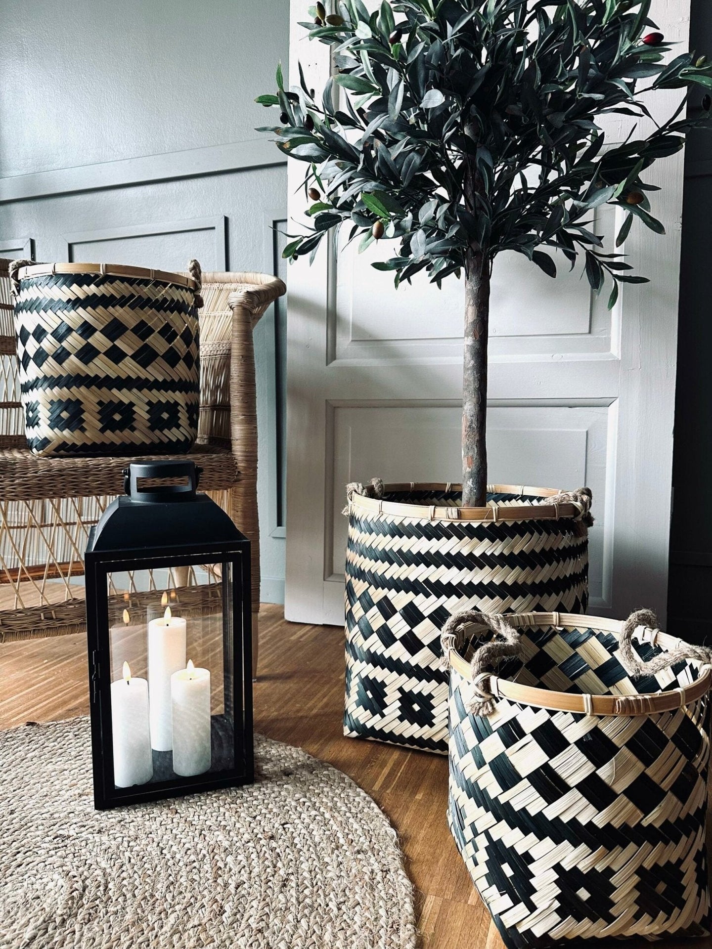 Naturkasser i 3 størrelser – Bambus håndlavet - VIAMAJA.DK