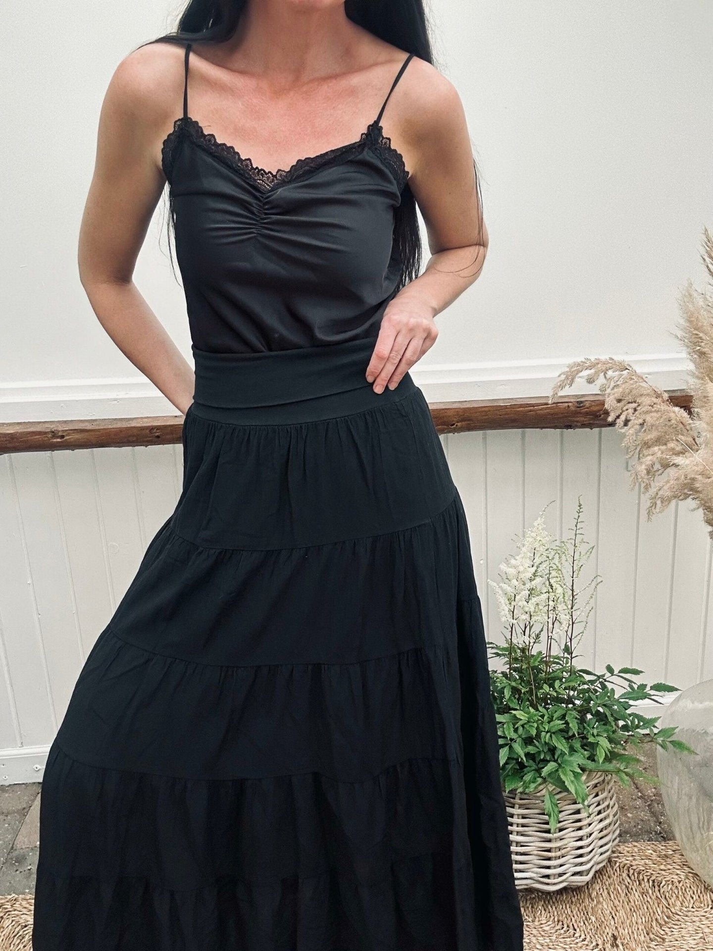 Nederdel Boheme cotton – S/M Black - VIAMAJA.DK