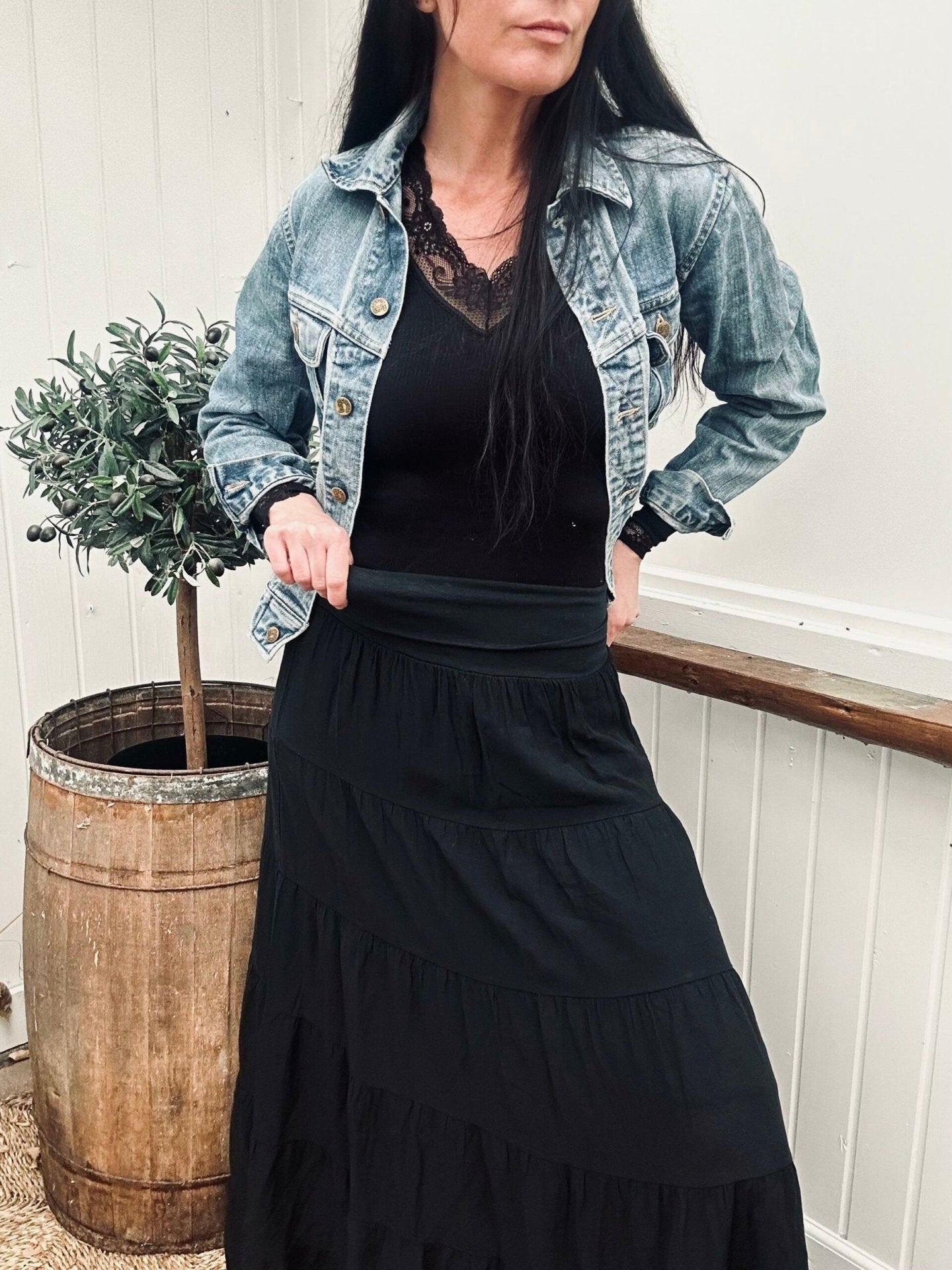 Nederdel Boheme cotton – S/M Black - VIAMAJA.DK