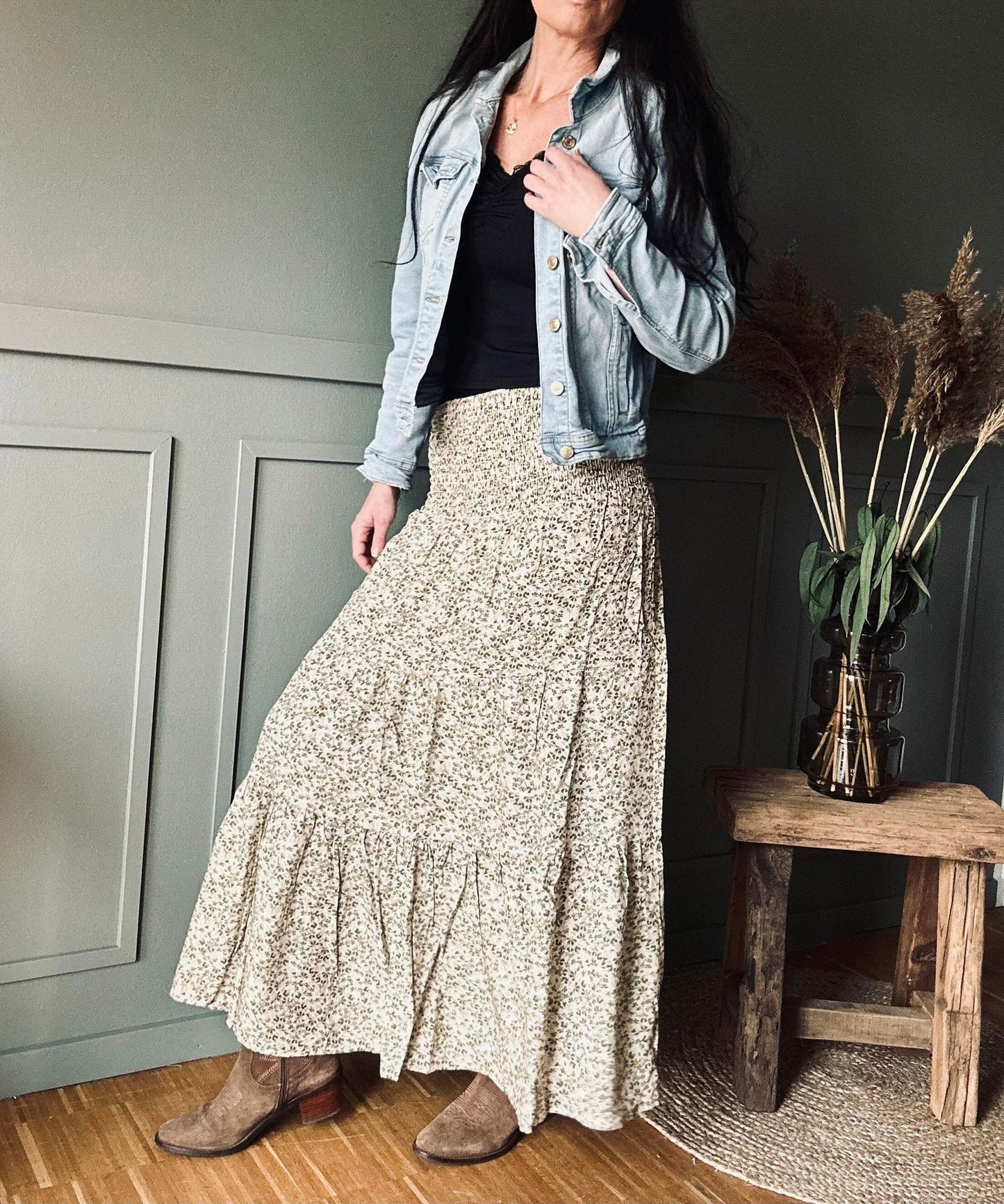 Nederdel Boho Green - VIAMAJA.DK