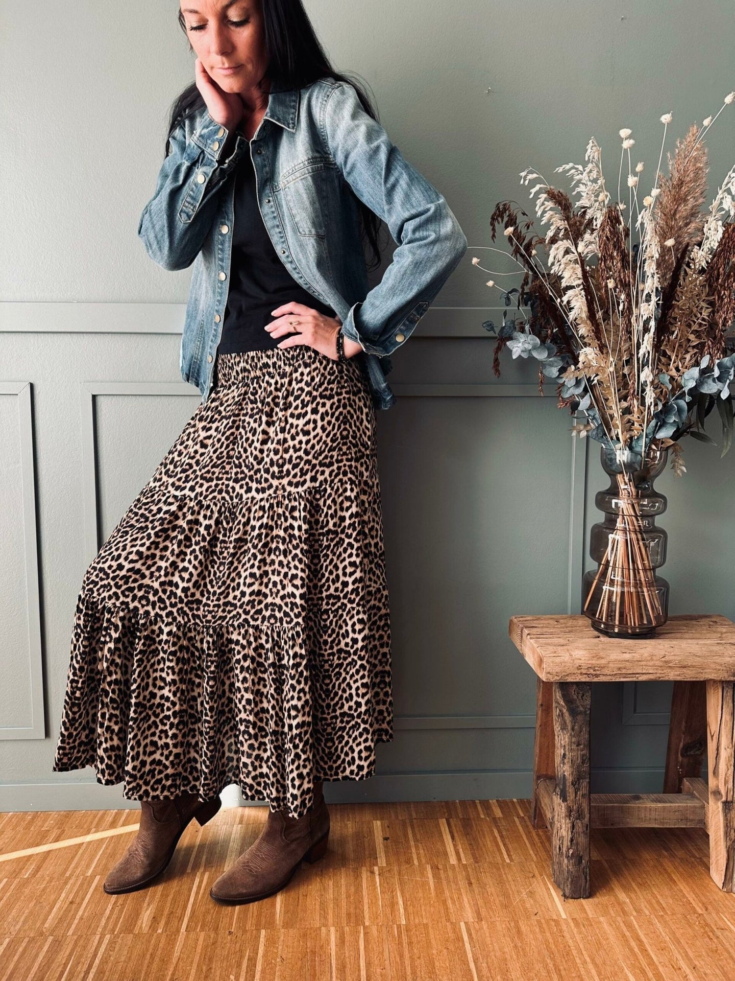 Nederdel Boho Leopard - VIAMAJA.DK