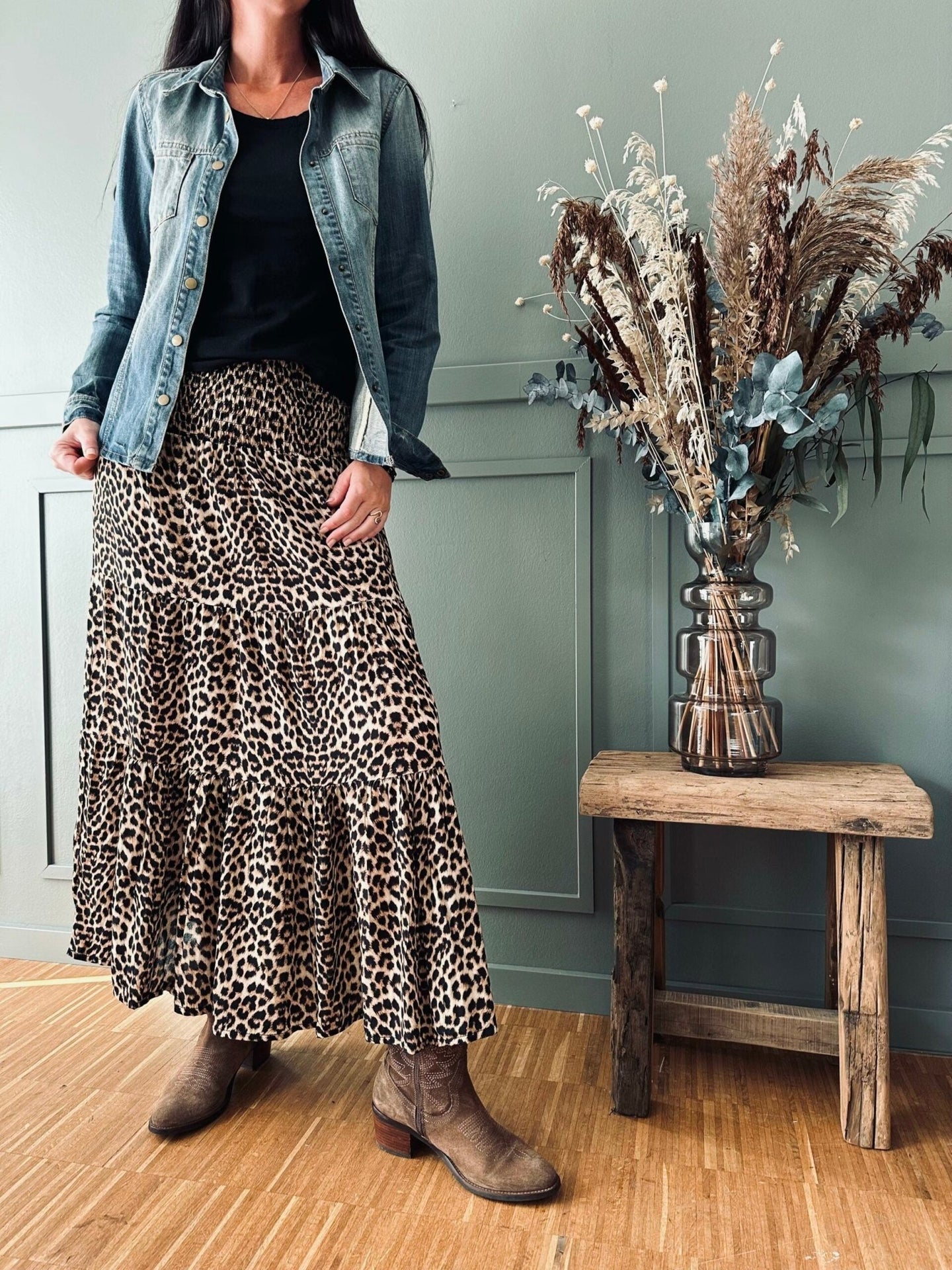 Nederdel Boho Leopard - VIAMAJA.DK