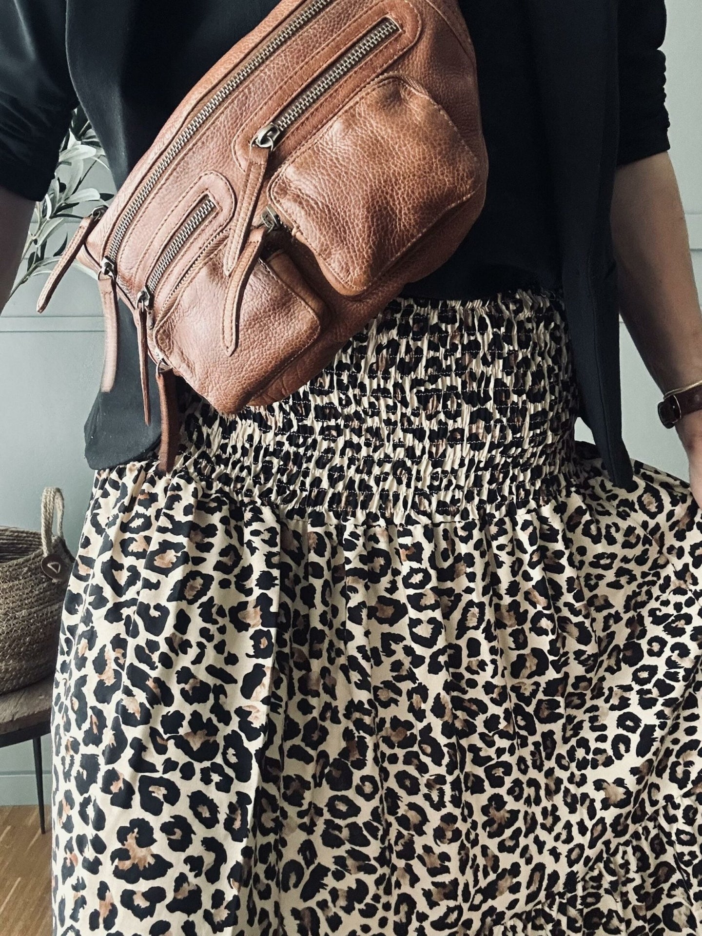 Nederdel med smock – Leopard - VIAMAJA.DK