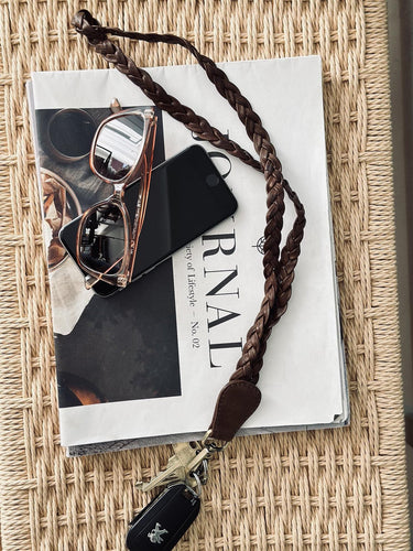 Nøglesnor – MIKO brunlæder flet - VIAMAJA.DK