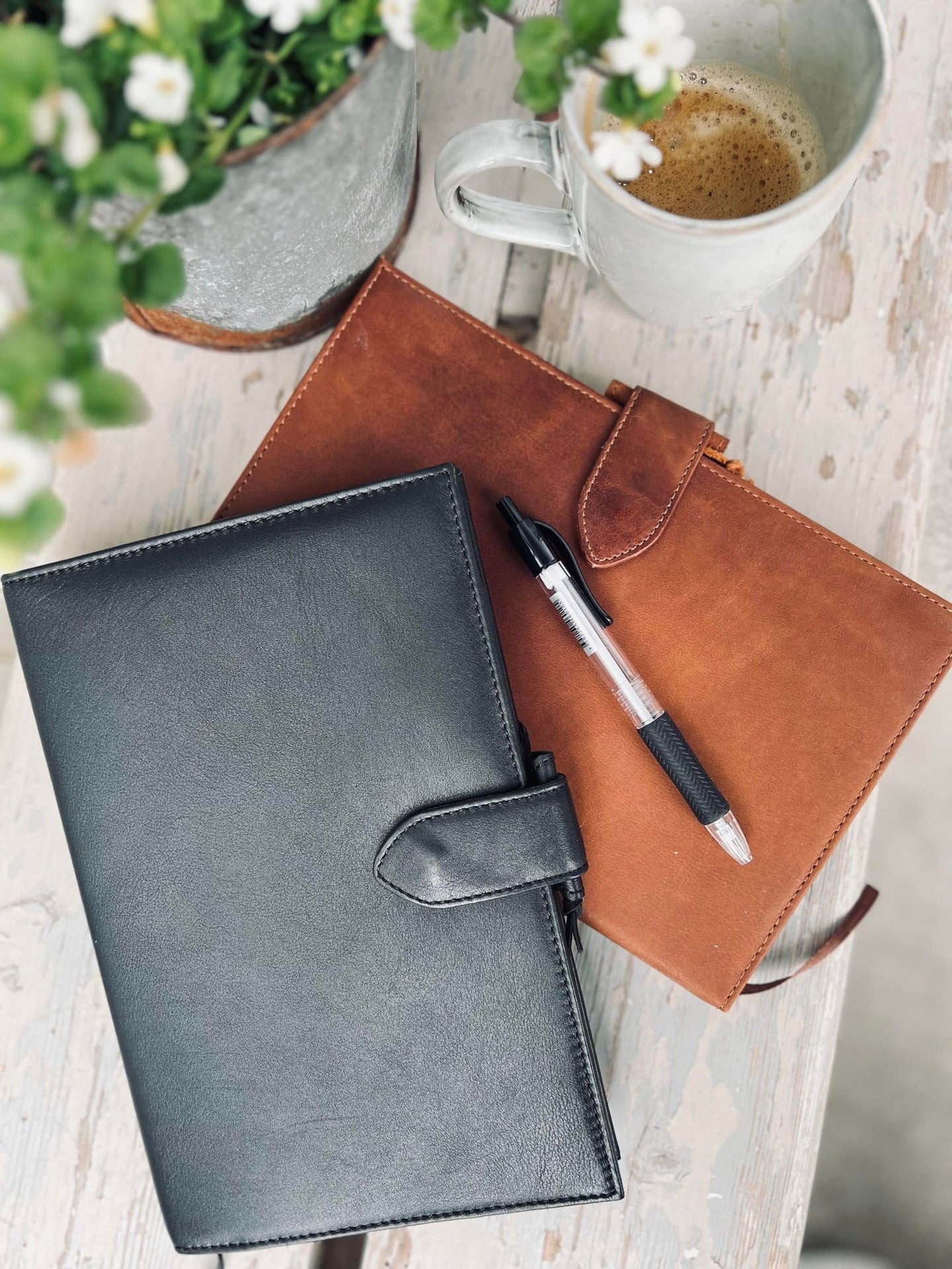 Notesbog BIRK i skind - Sort - A5 - VIAMAJA.DK