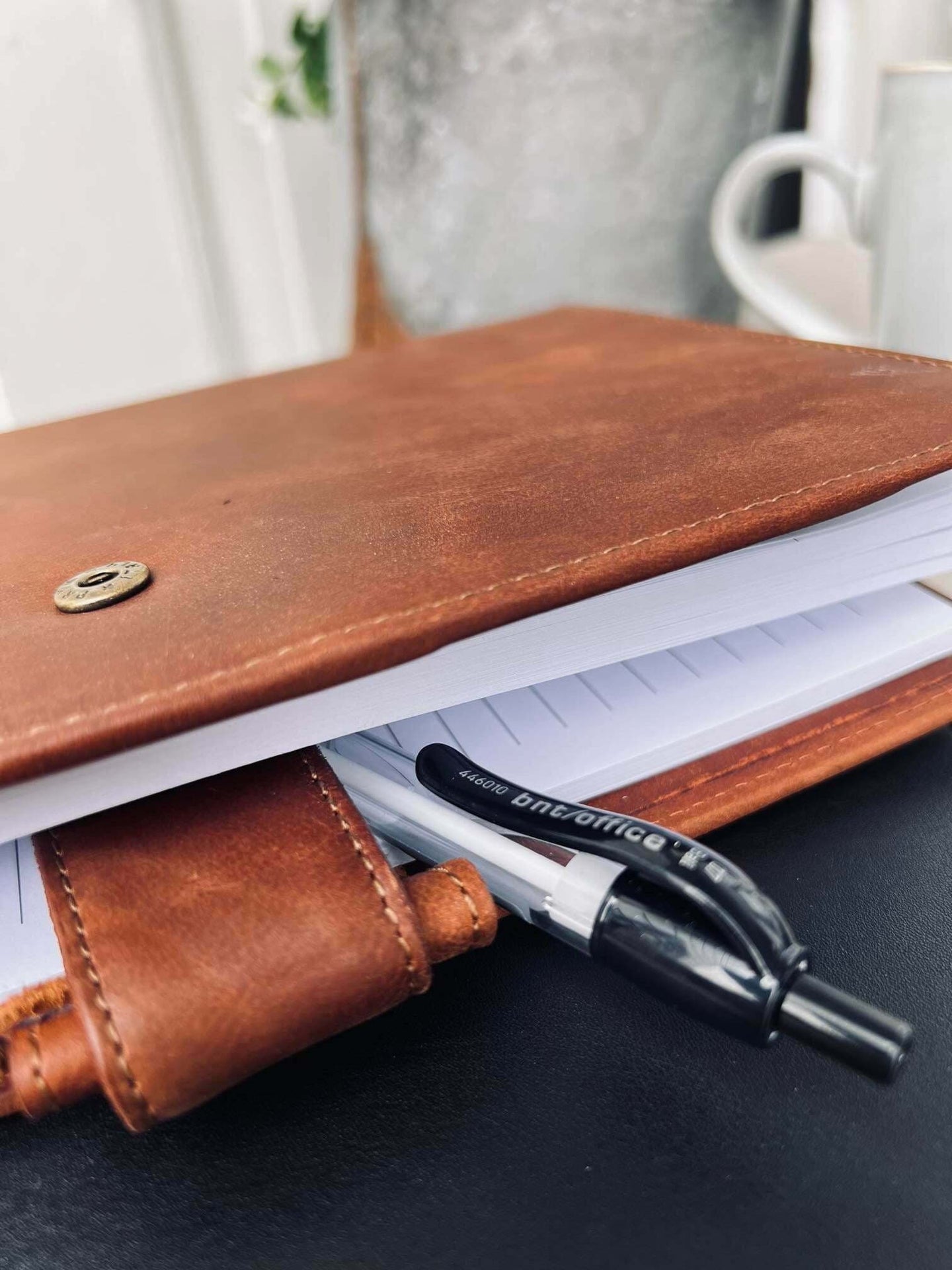 Notesbog i skind – Cognac – A5 - VIAMAJA.DK