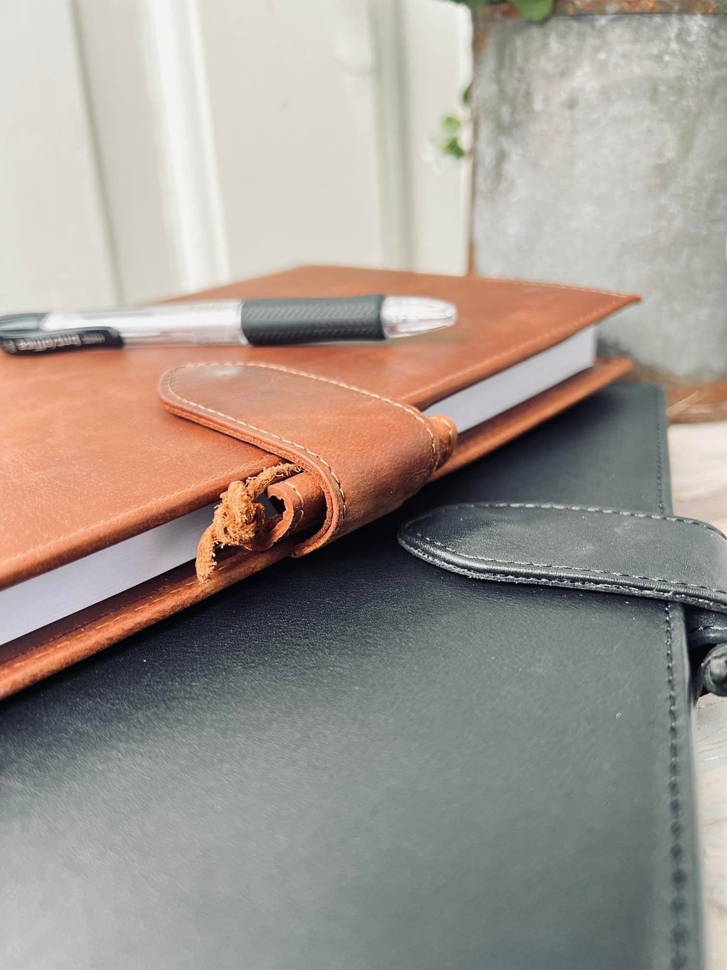 Notesbog i skind – Cognac – A5 - VIAMAJA.DK