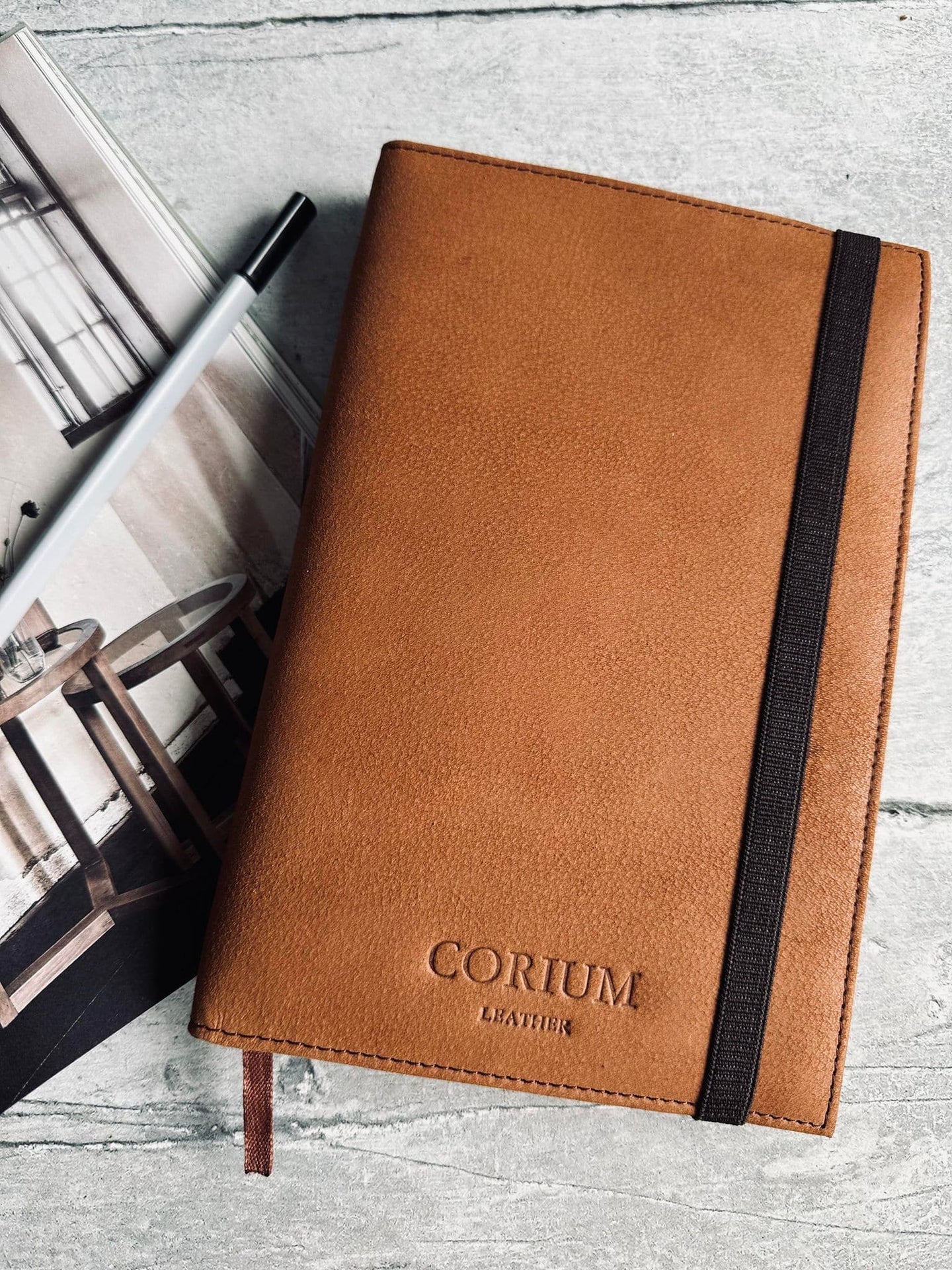 Notesbog i skind – Cognac – A5 - VIAMAJA.DK