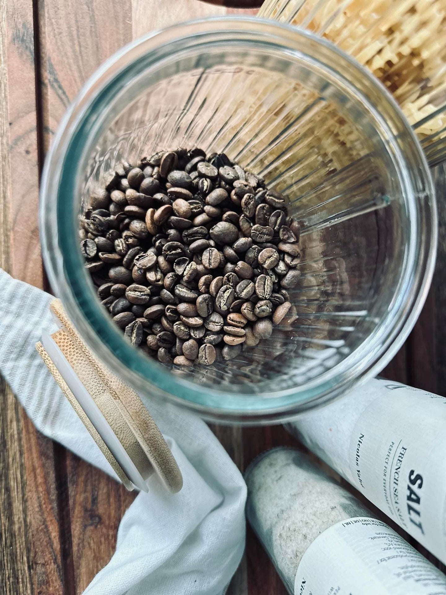 Opbevaringsglas med trælåg 1000ml - VIAMAJA.DK