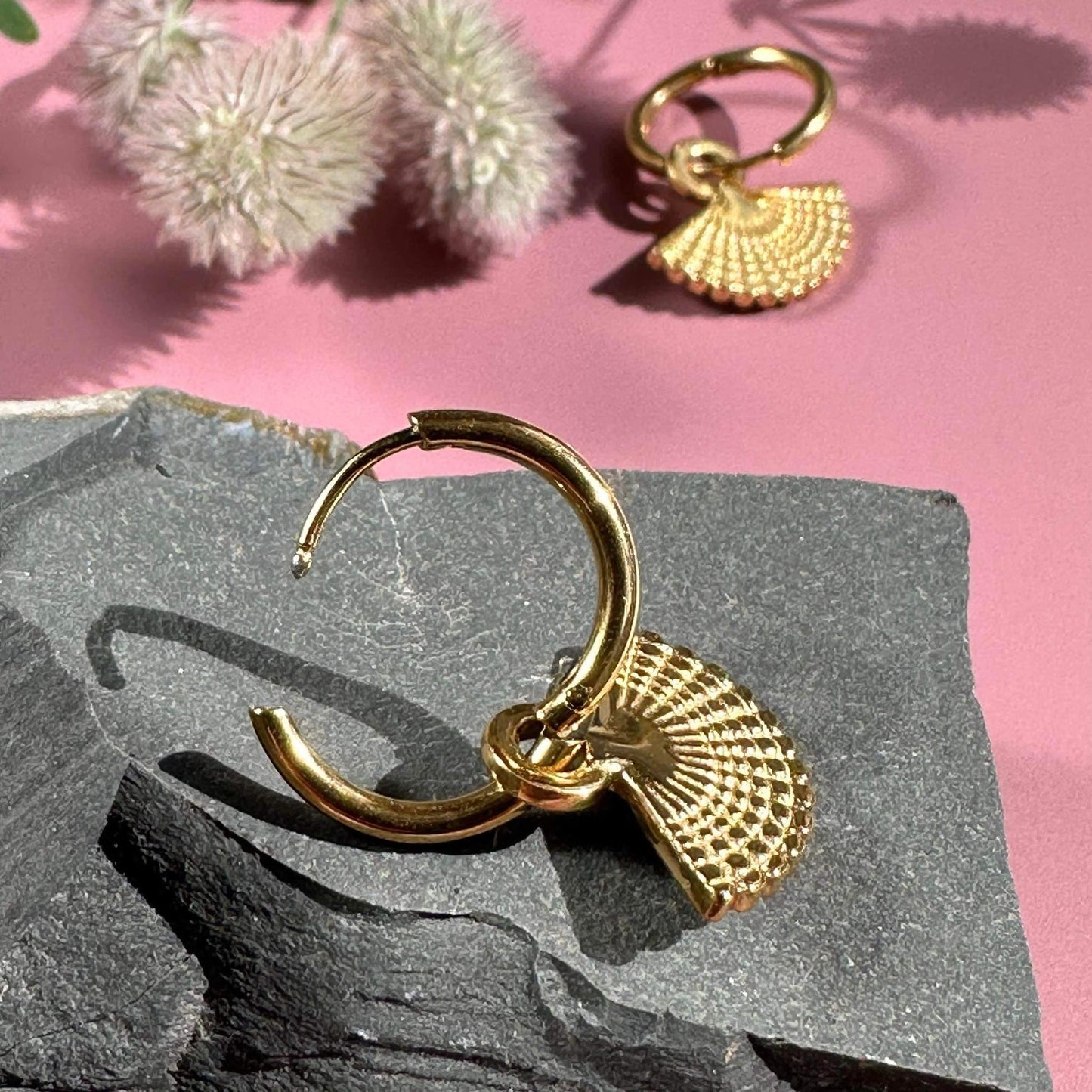 Øreringe Ella 18k forgyldt – Vandfast - VIAMAJA.DK