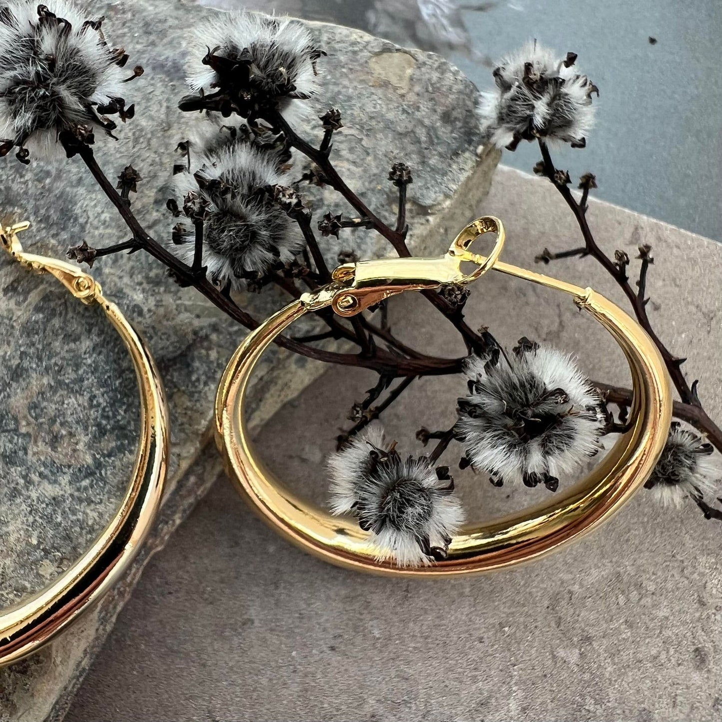 Øreringe Lharni Gold 18K forgyldt - VIAMAJA.DK