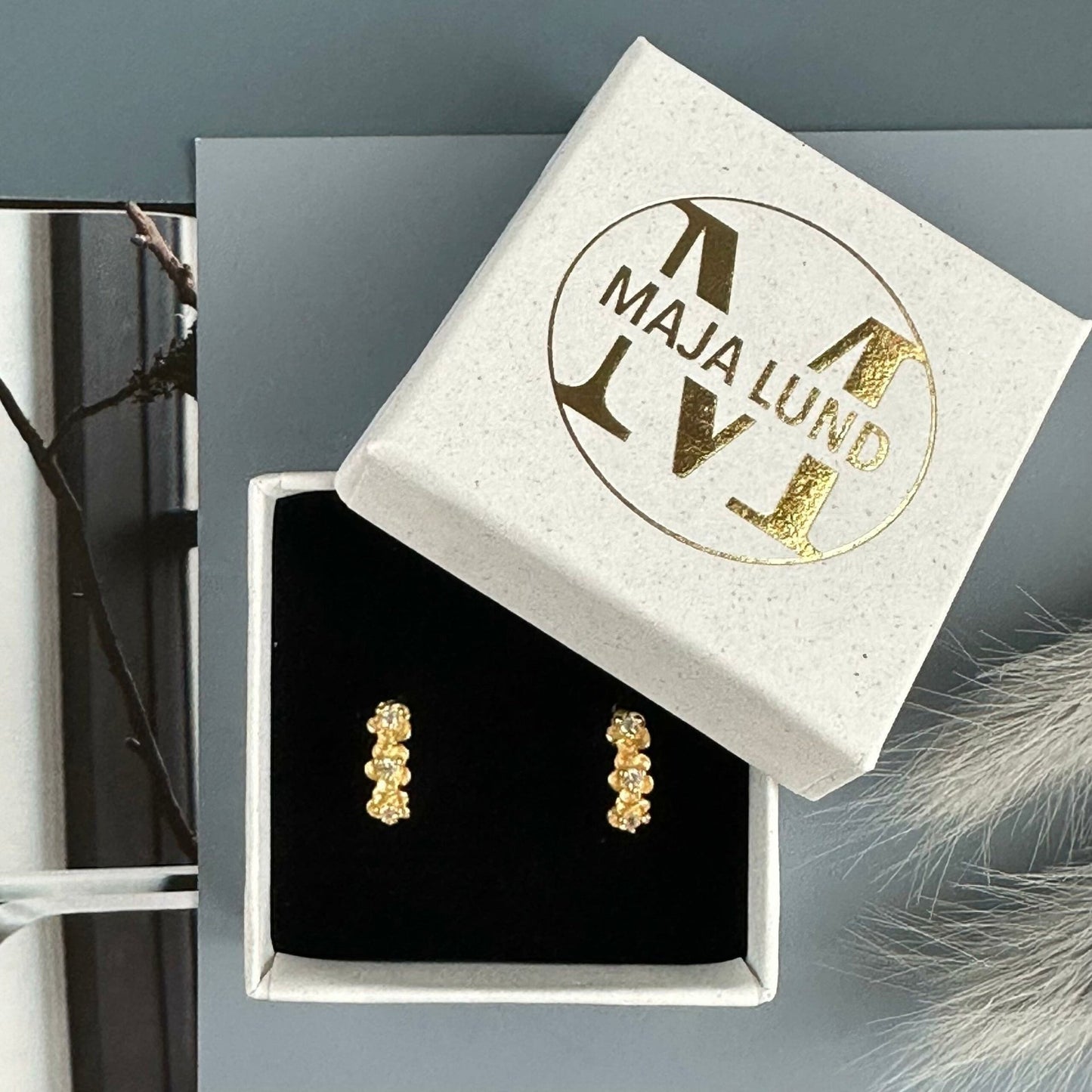 Øreringe Mathilda forgyldt Sterling sølv - VIAMAJA.DK