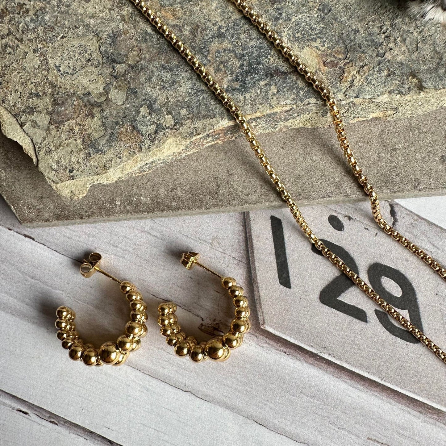 Øreringe Minna forgyldt - Vandfast - VIAMAJA.DK