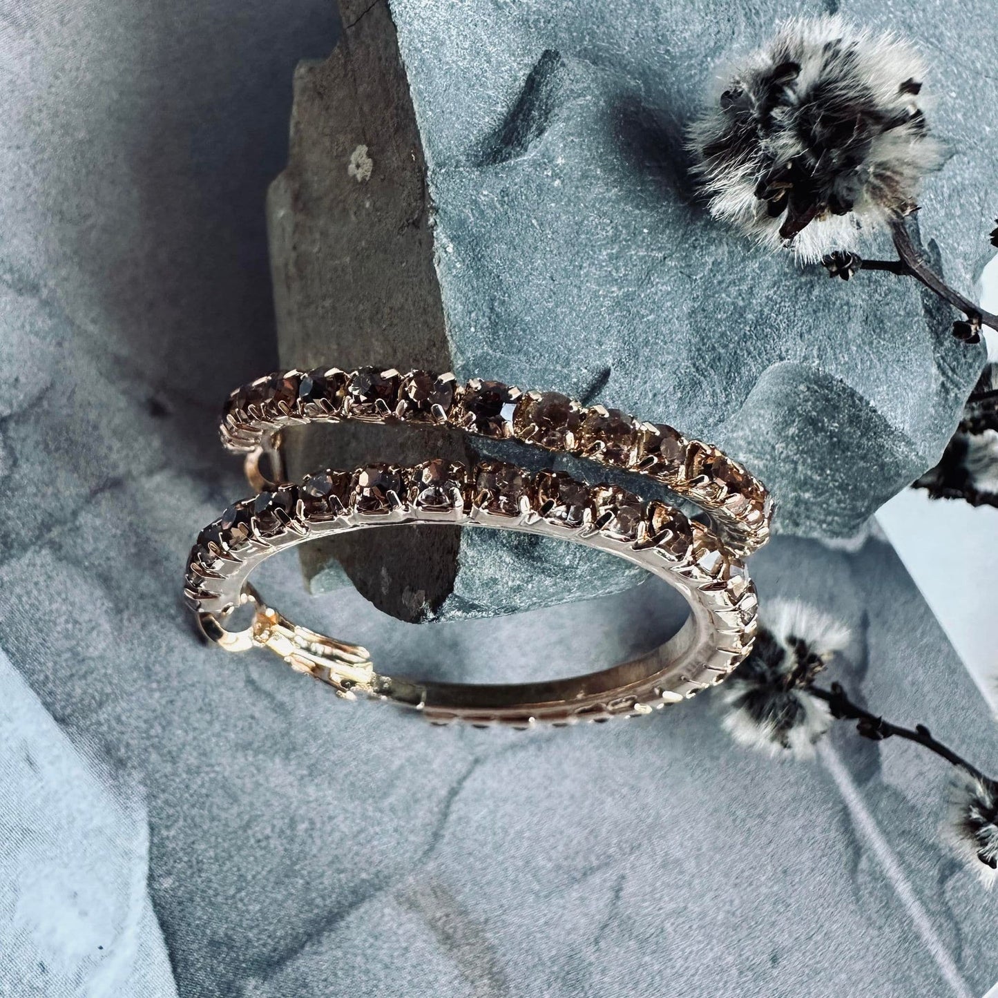 Øreringe Smilla Hoops - Champagne - VIAMAJA.DK