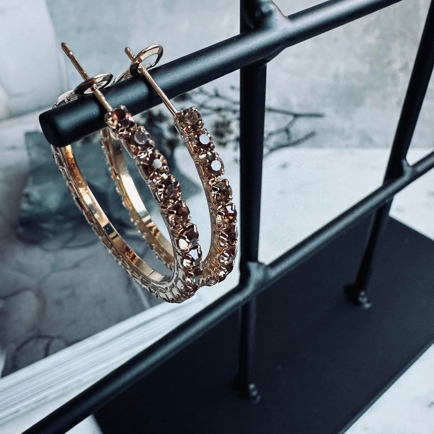 Øreringe Smilla Hoops - Champagne - VIAMAJA.DK