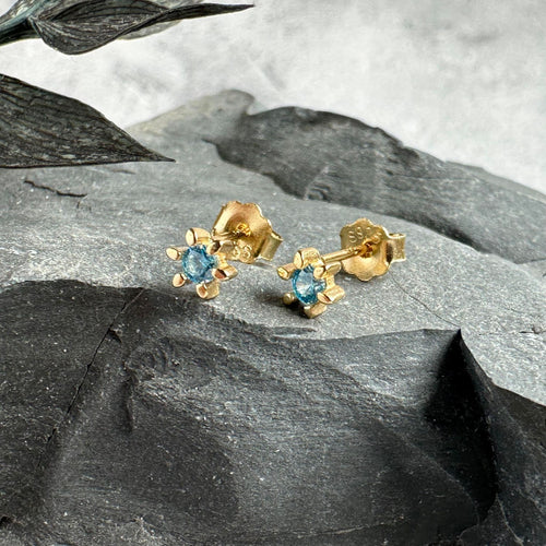 Ørestikker GIA – Blue 18K forgyldt - VIAMAJA.DK