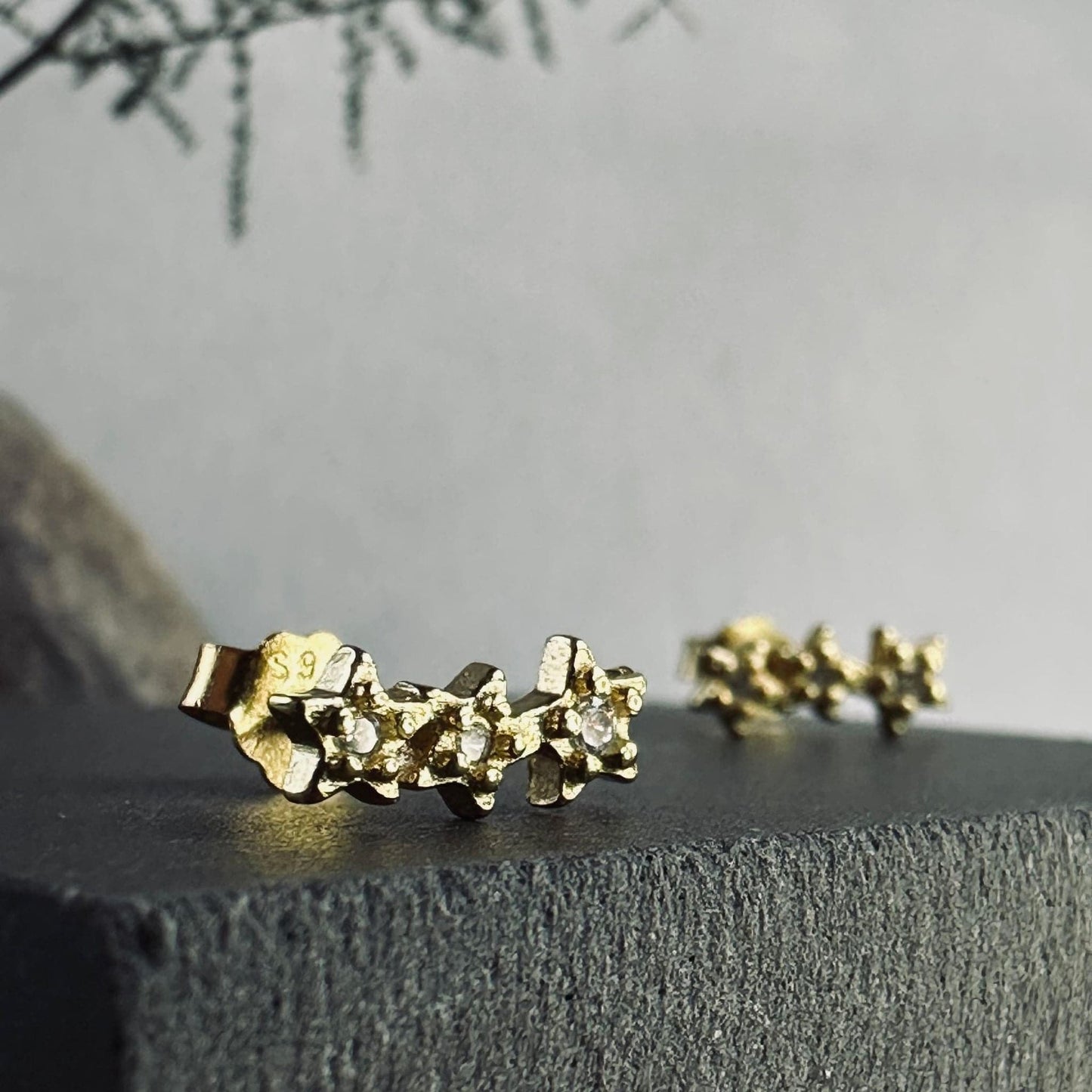 Ørestikker Louisa forgyldt sterling sølv - VIAMAJA.DK