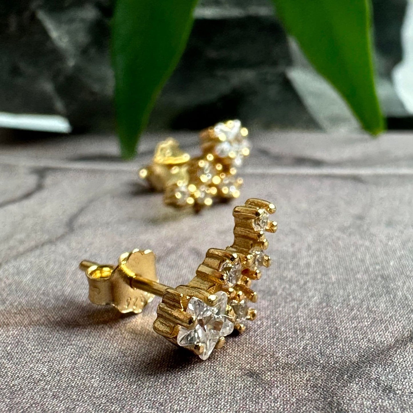 Ørestikker Rakel - forgyldt Sterling sølv - VIAMAJA.DK