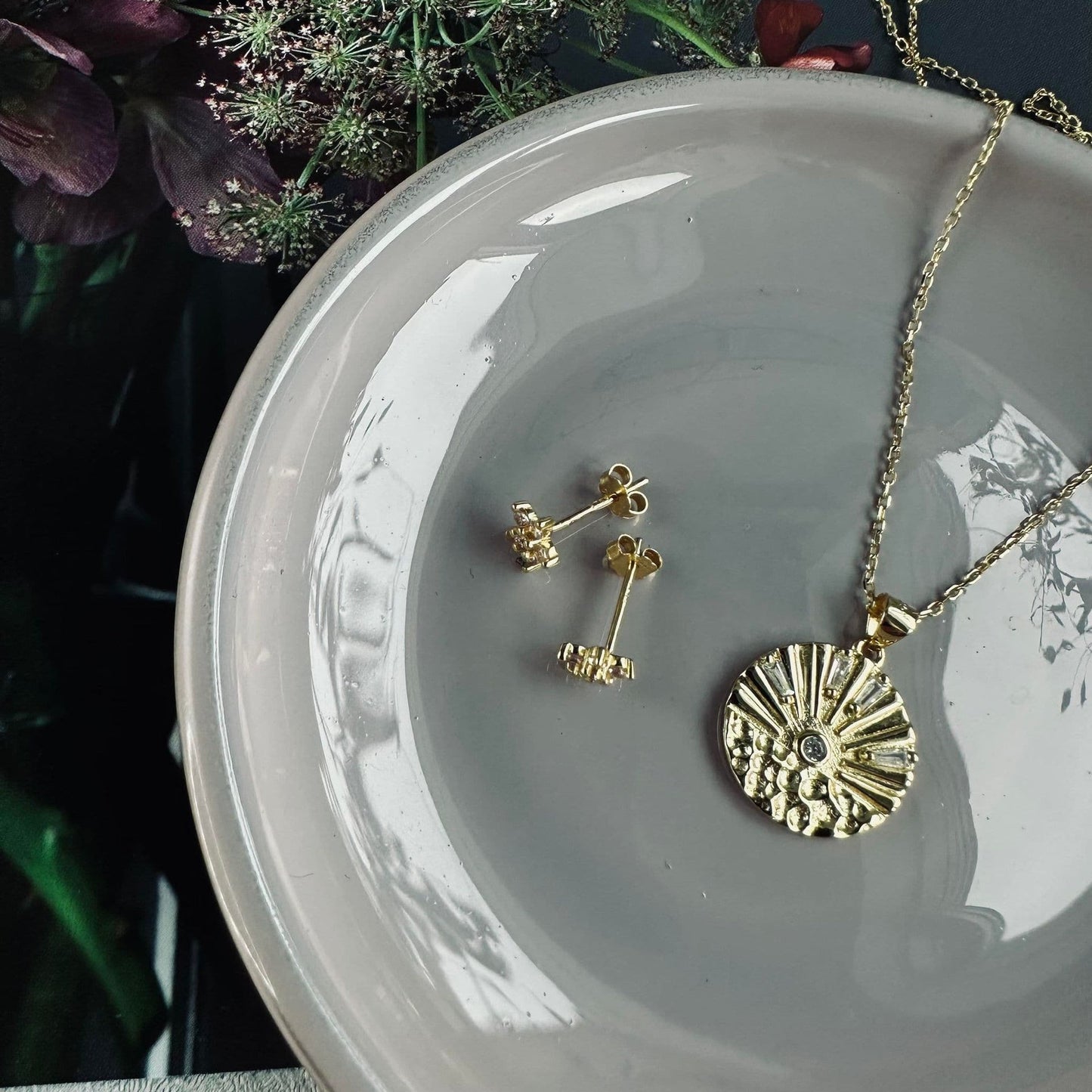 Ørestikker Vanessa forgyldt sterling sølv - VIAMAJA.DK