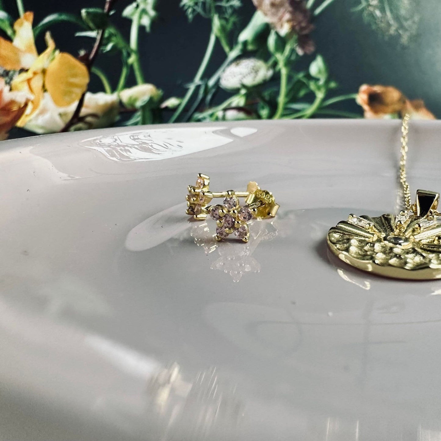 Ørestikker Vanessa forgyldt sterling sølv - VIAMAJA.DK