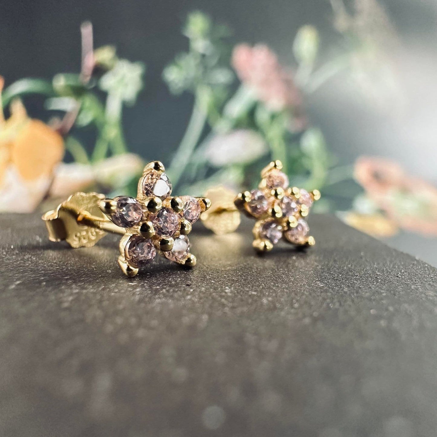 Ørestikker Vanessa forgyldt sterling sølv - VIAMAJA.DK