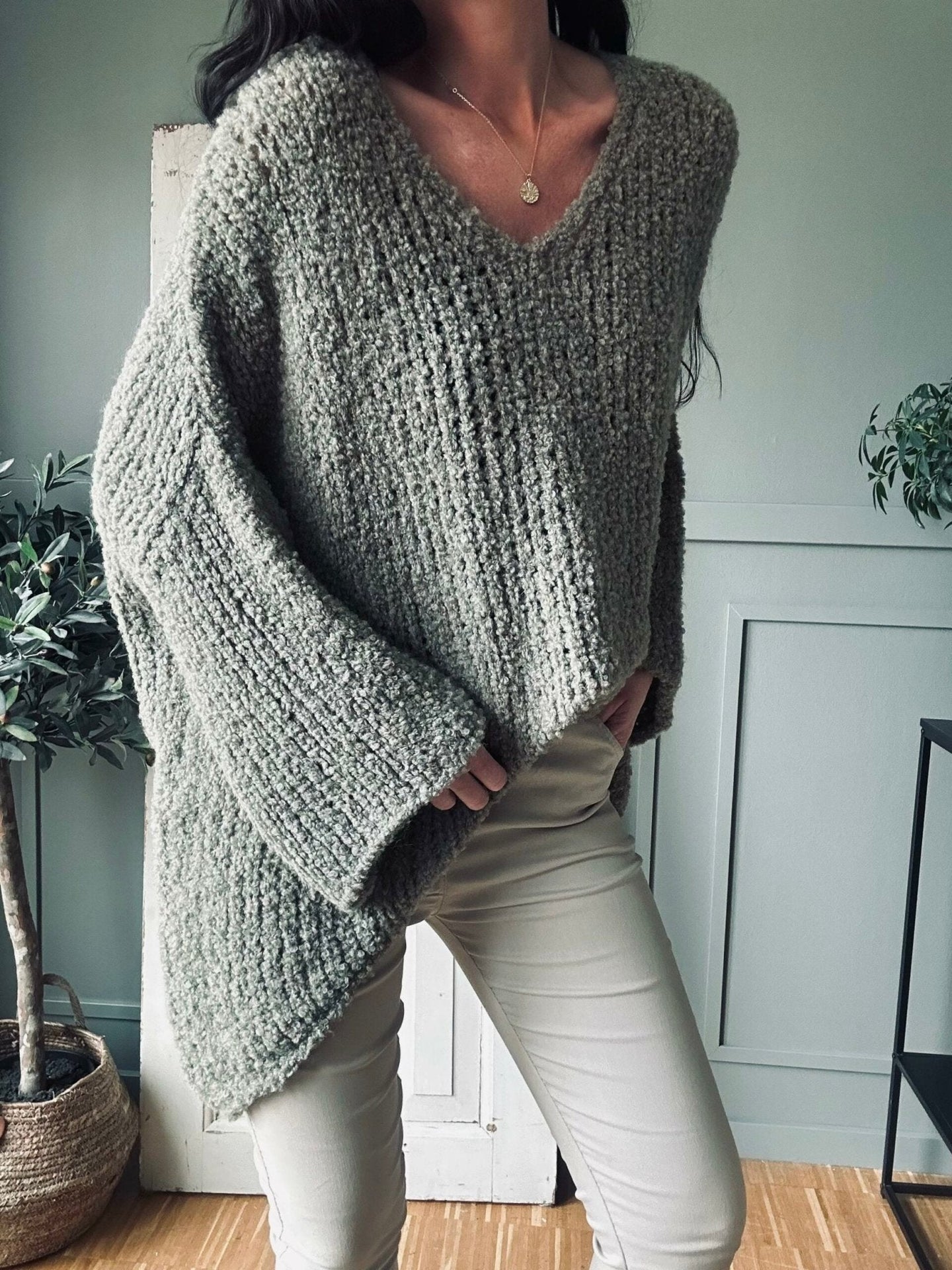 Oversize Cozy – Kaki - VIAMAJA.DK
