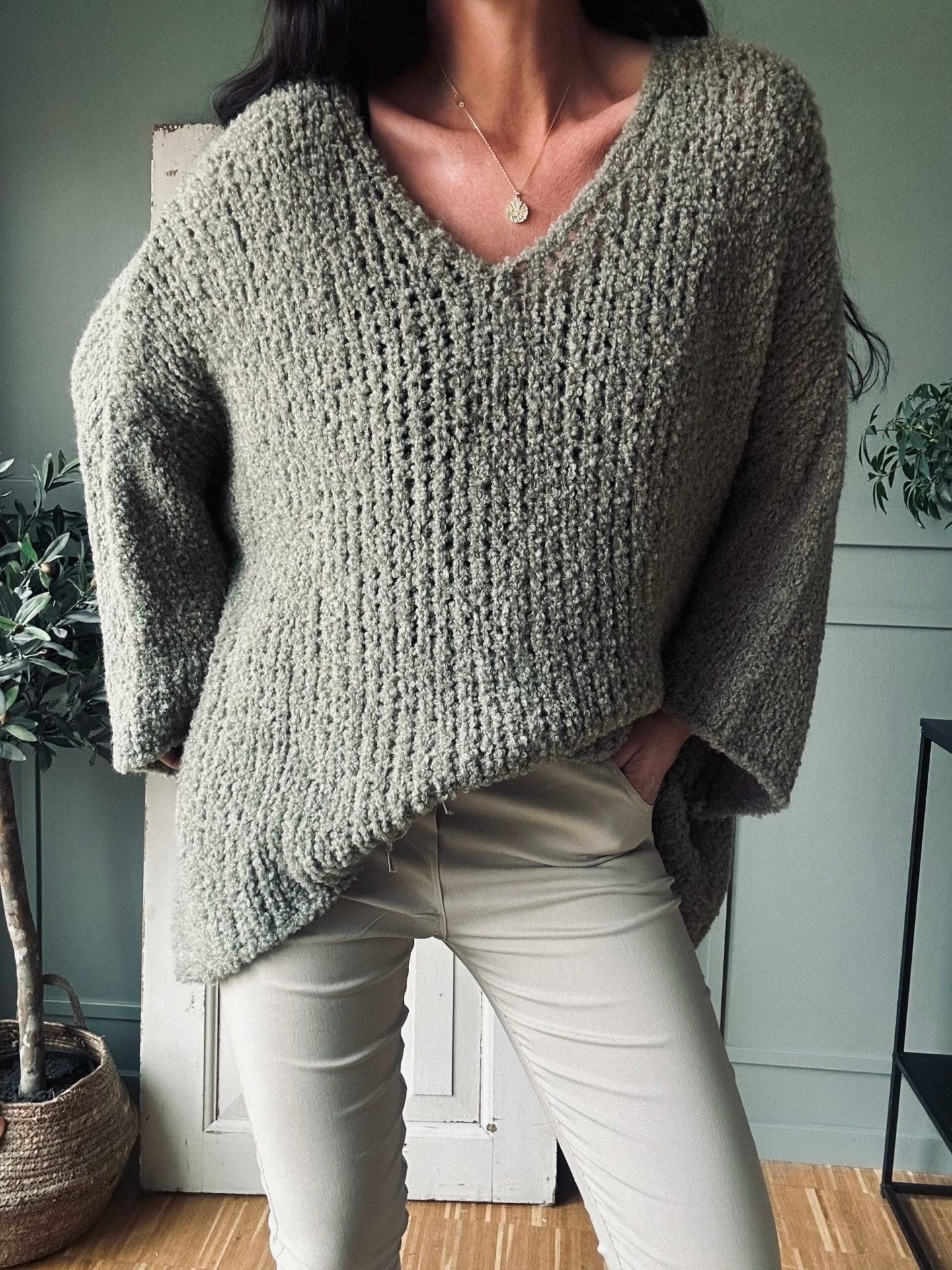 Oversize Cozy – Kaki - VIAMAJA.DK