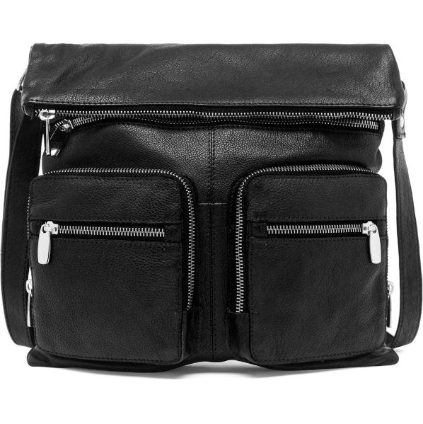 Oversize crossbody - FINA black leather - VIAMAJA