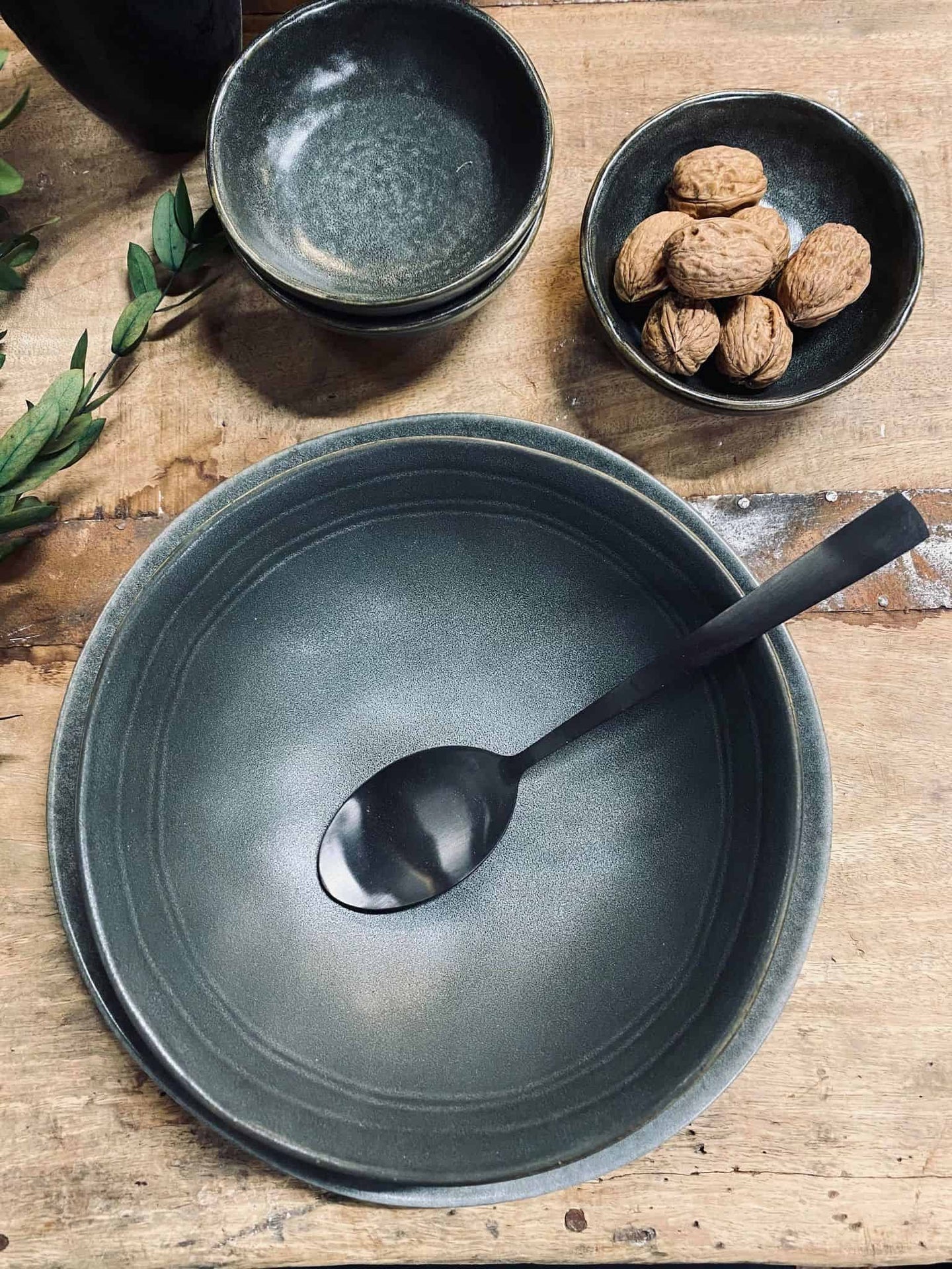 Pasta / suppe skål i stentøj – Grå - VIAMAJA.DK