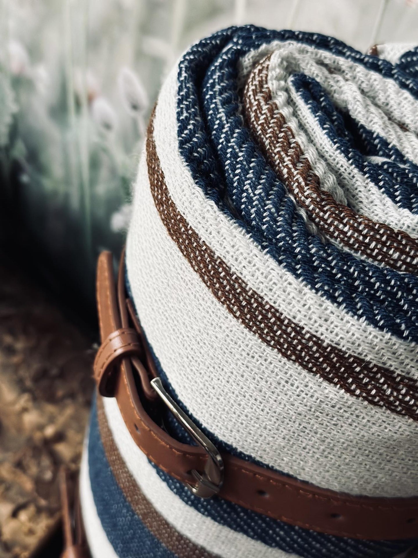 Picnictæppe – Blå strib - VIAMAJA.DK