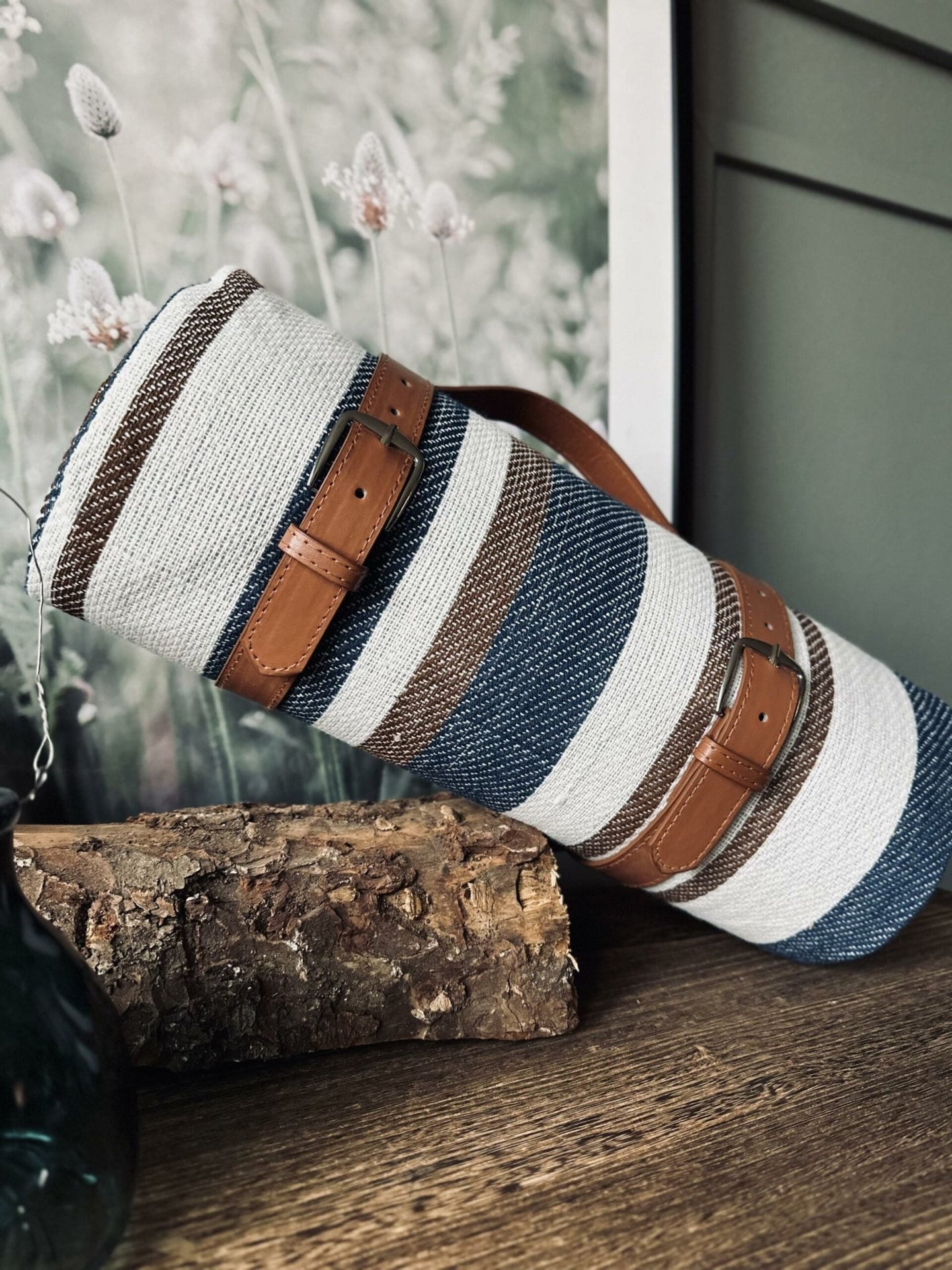 Picnictæppe – Blå strib - VIAMAJA.DK