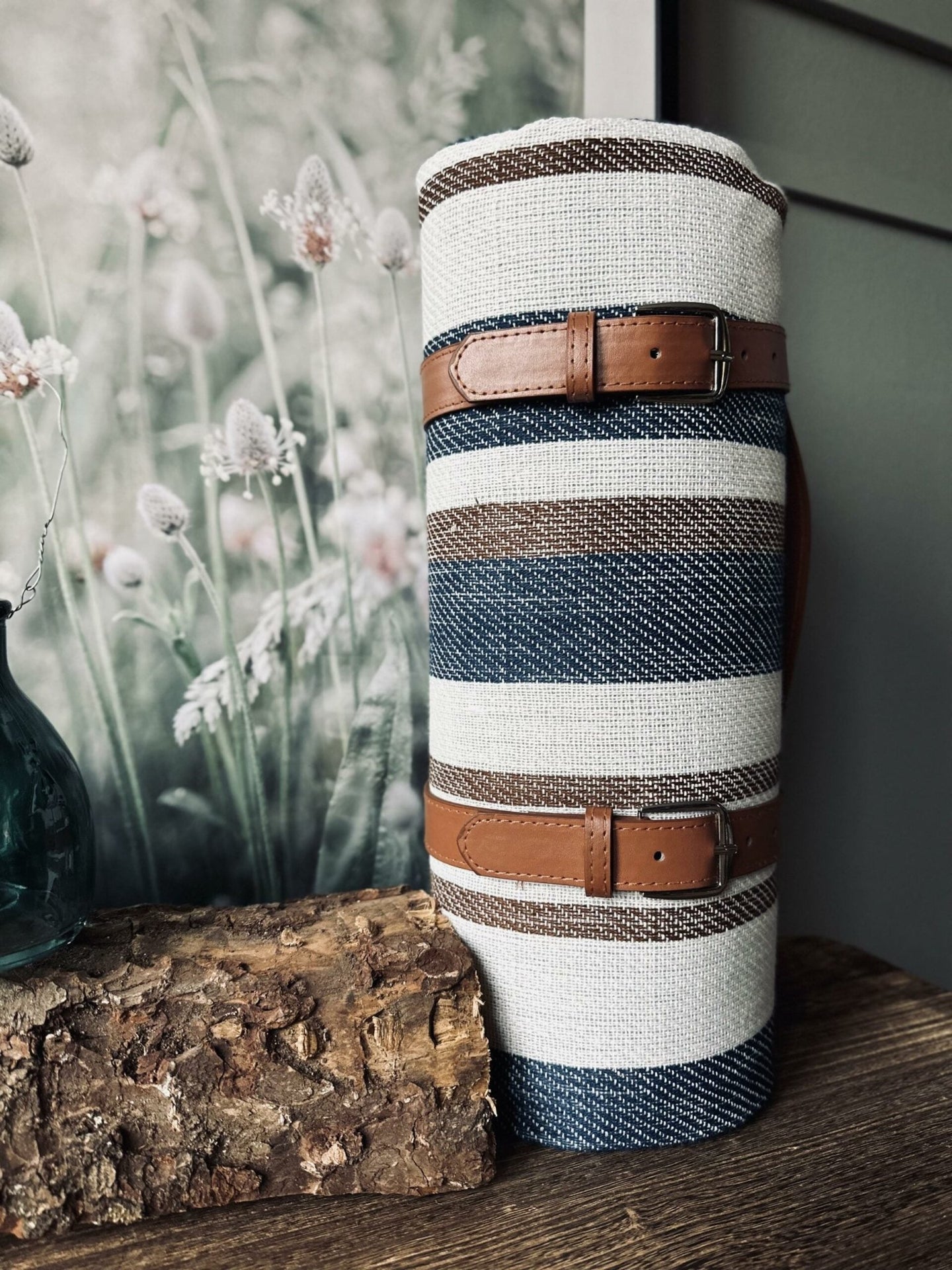 Picnictæppe – Blå strib - VIAMAJA.DK