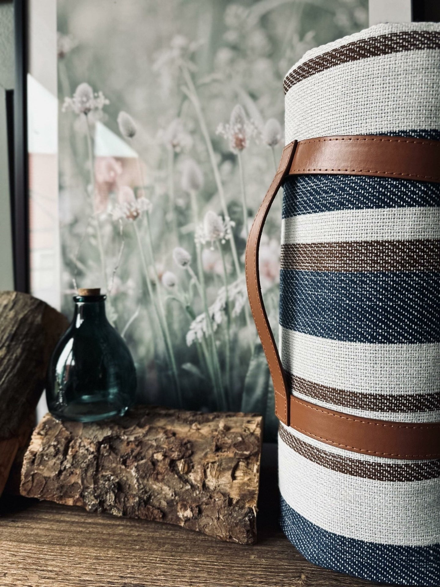 Picnictæppe – Blå strib - VIAMAJA.DK