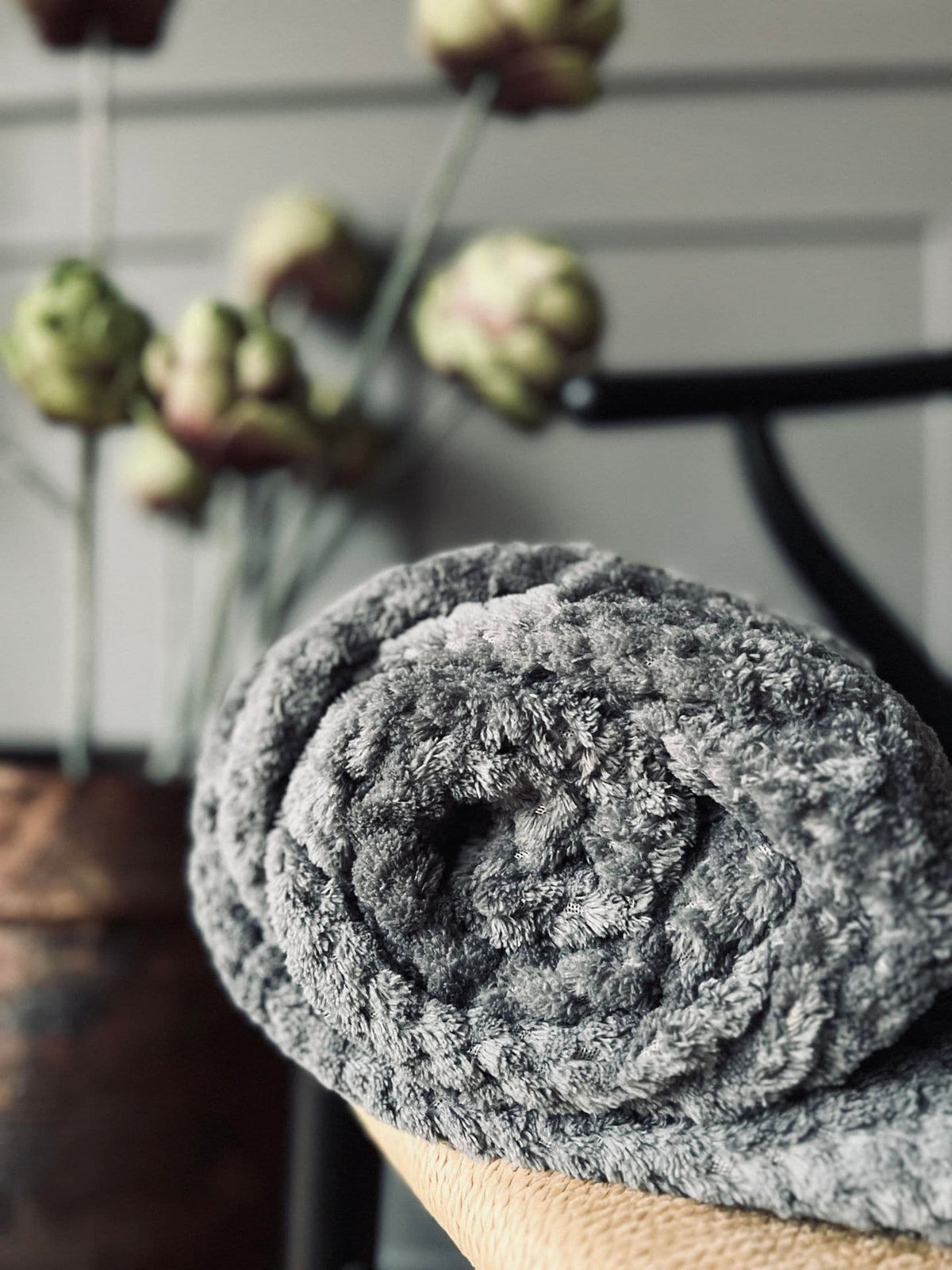 Plaid i Luxus fleece - Grå - VIAMAJA.DK