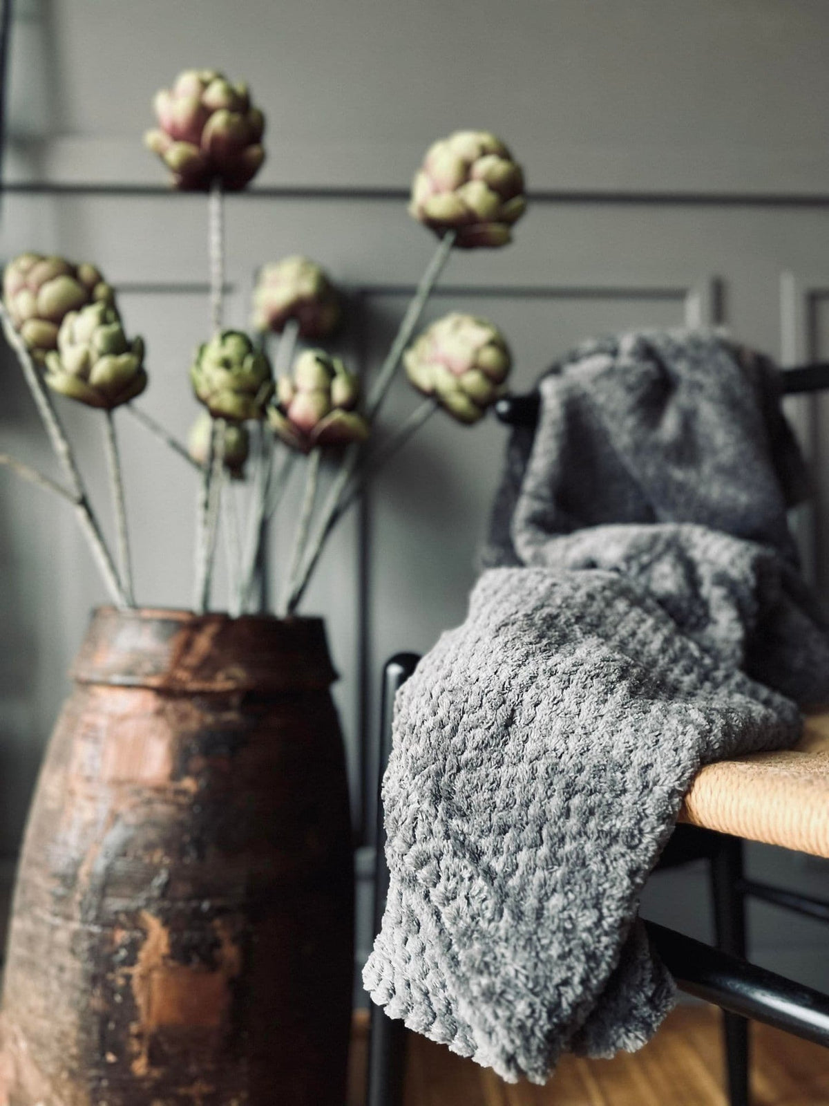 Plaid i Luxus fleece - Grå - VIAMAJA.DK