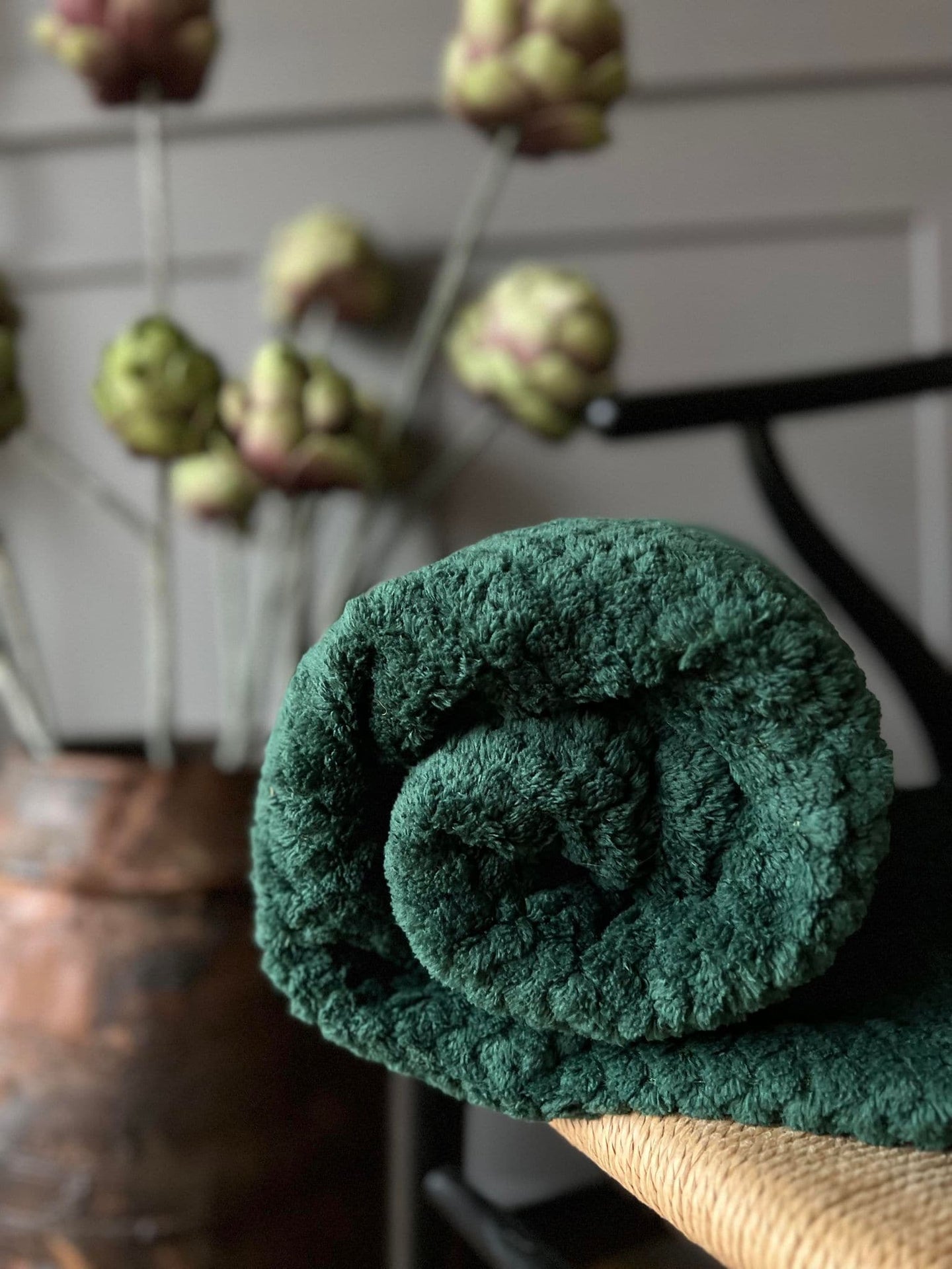 Plaid i Luxus fleece - Grøn - VIAMAJA.DK