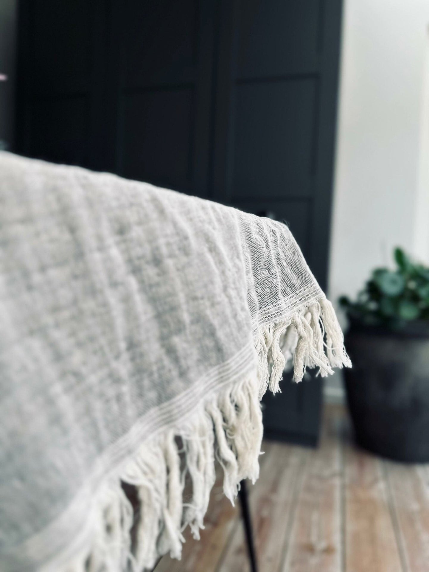 Plaid vævet med kork – Nature mix - VIAMAJA.DK