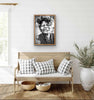 Poster Kuban med blommor i håret - Svart / Vitt 50x70
