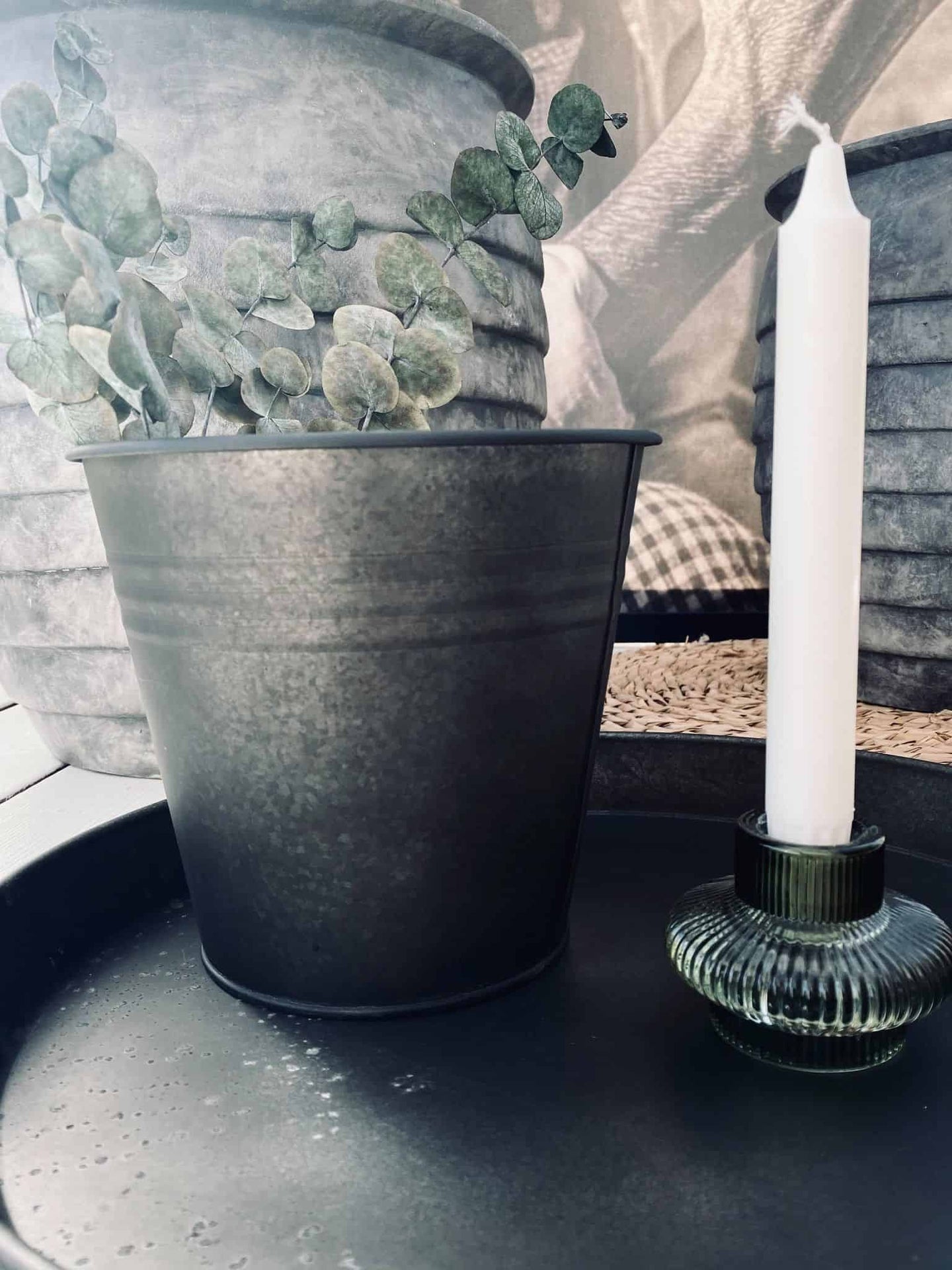 Potte - Black Zink - 17x19cm - VIAMAJA.DK