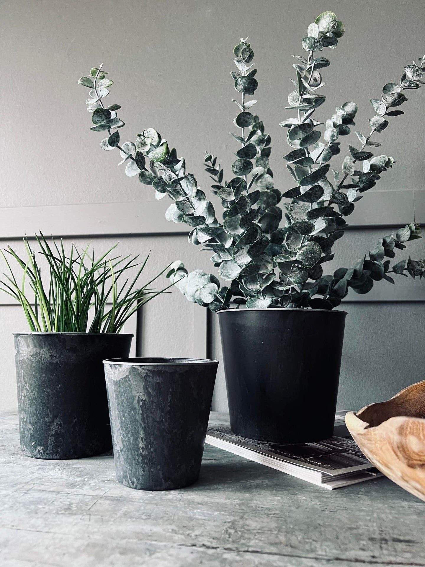 Potte i beton look – Stor - VIAMAJA.DK