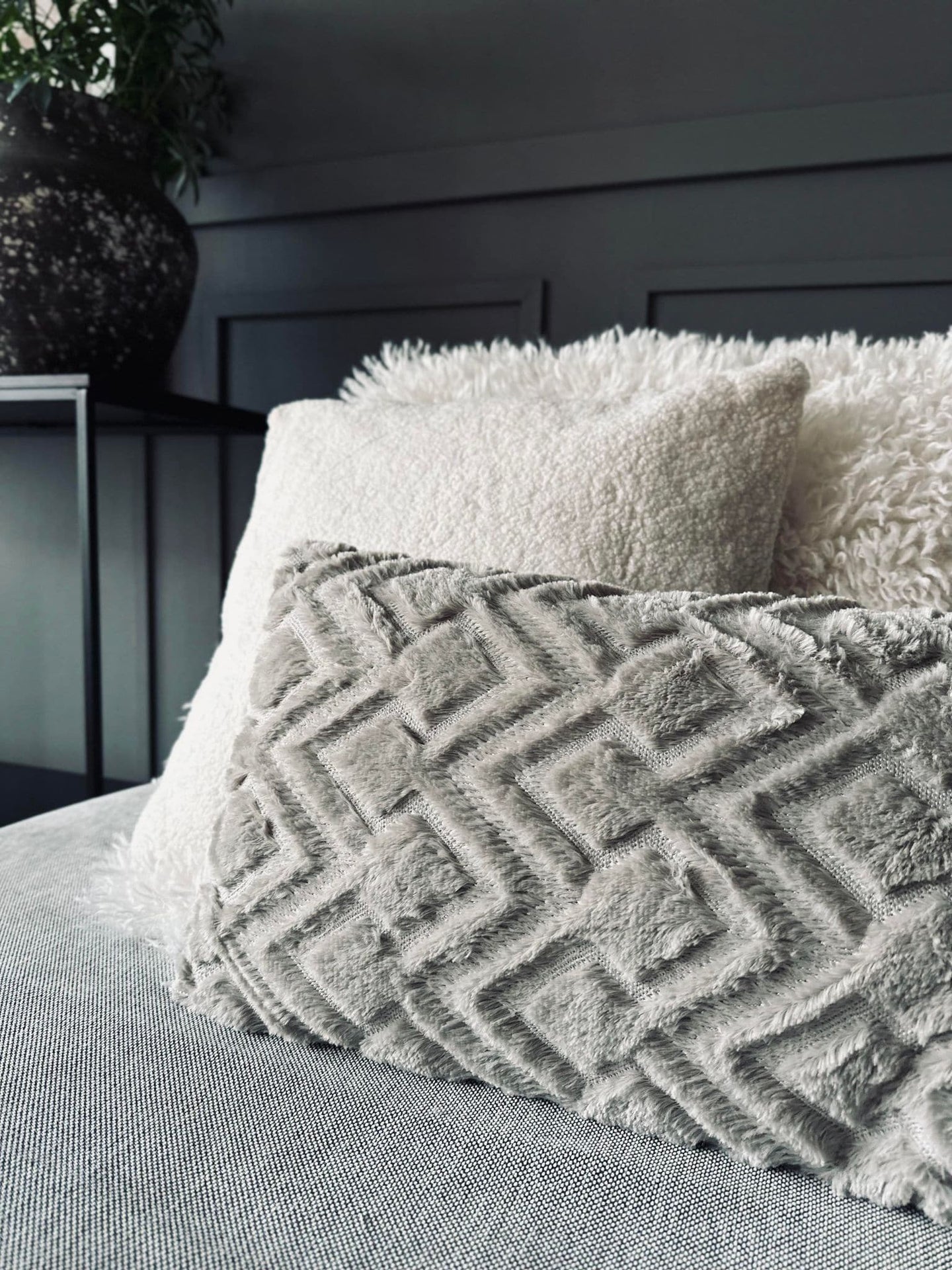 Pude ink fyld - Hvid Teddy - VIAMAJA.DK