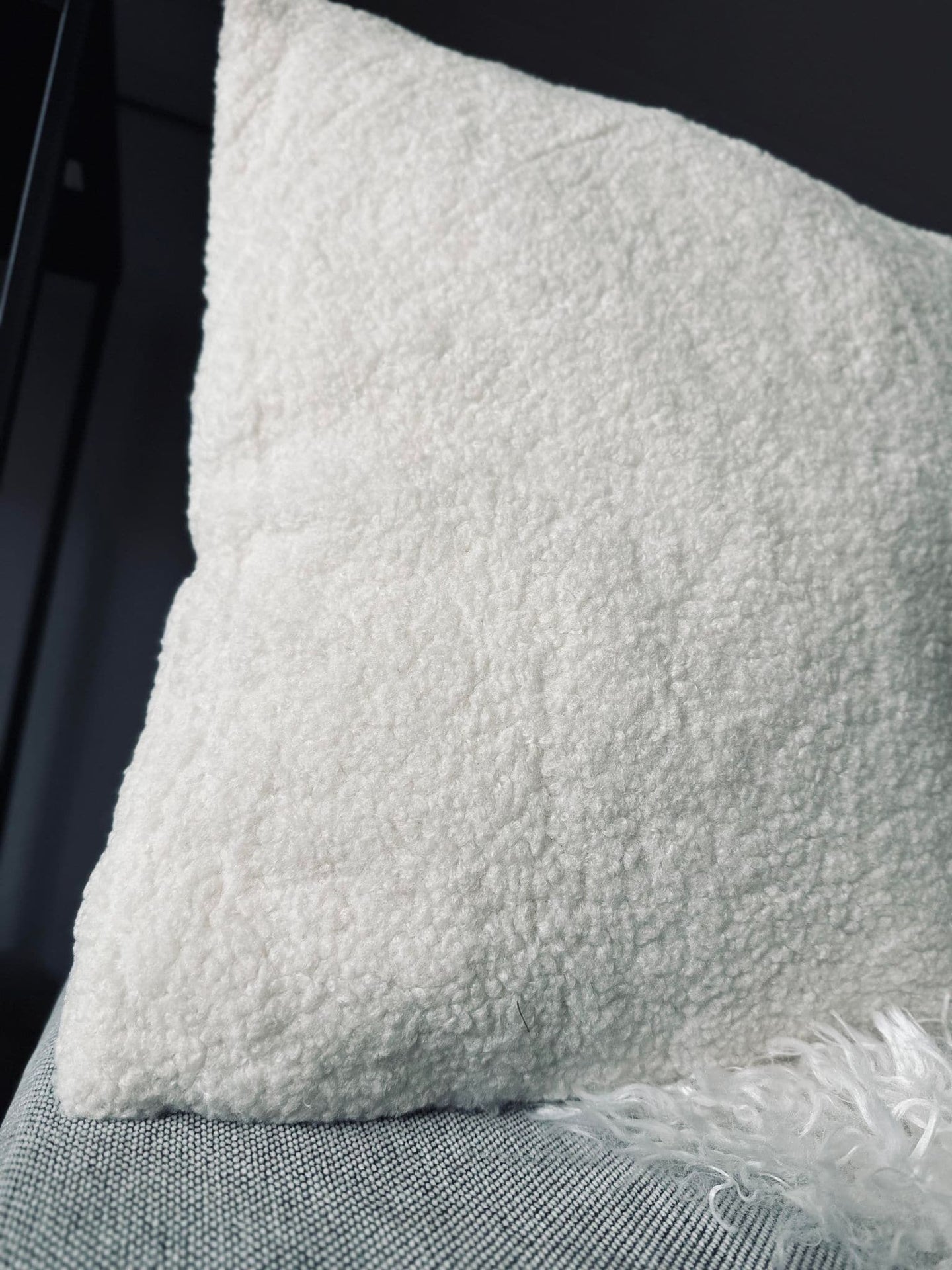 Pude ink fyld - Hvid Teddy - VIAMAJA.DK