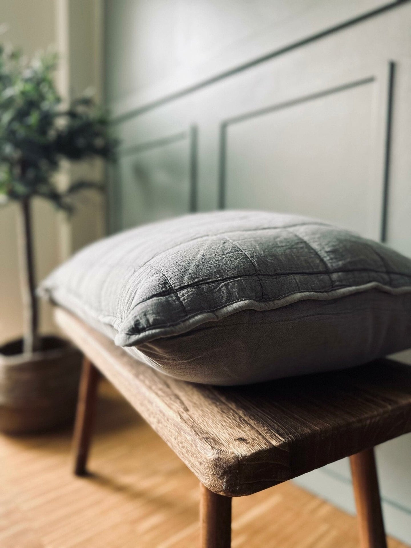 Pudestykke STONE-WASHED Quilt – Nordic grey 50×70 - VIAMAJA.DK