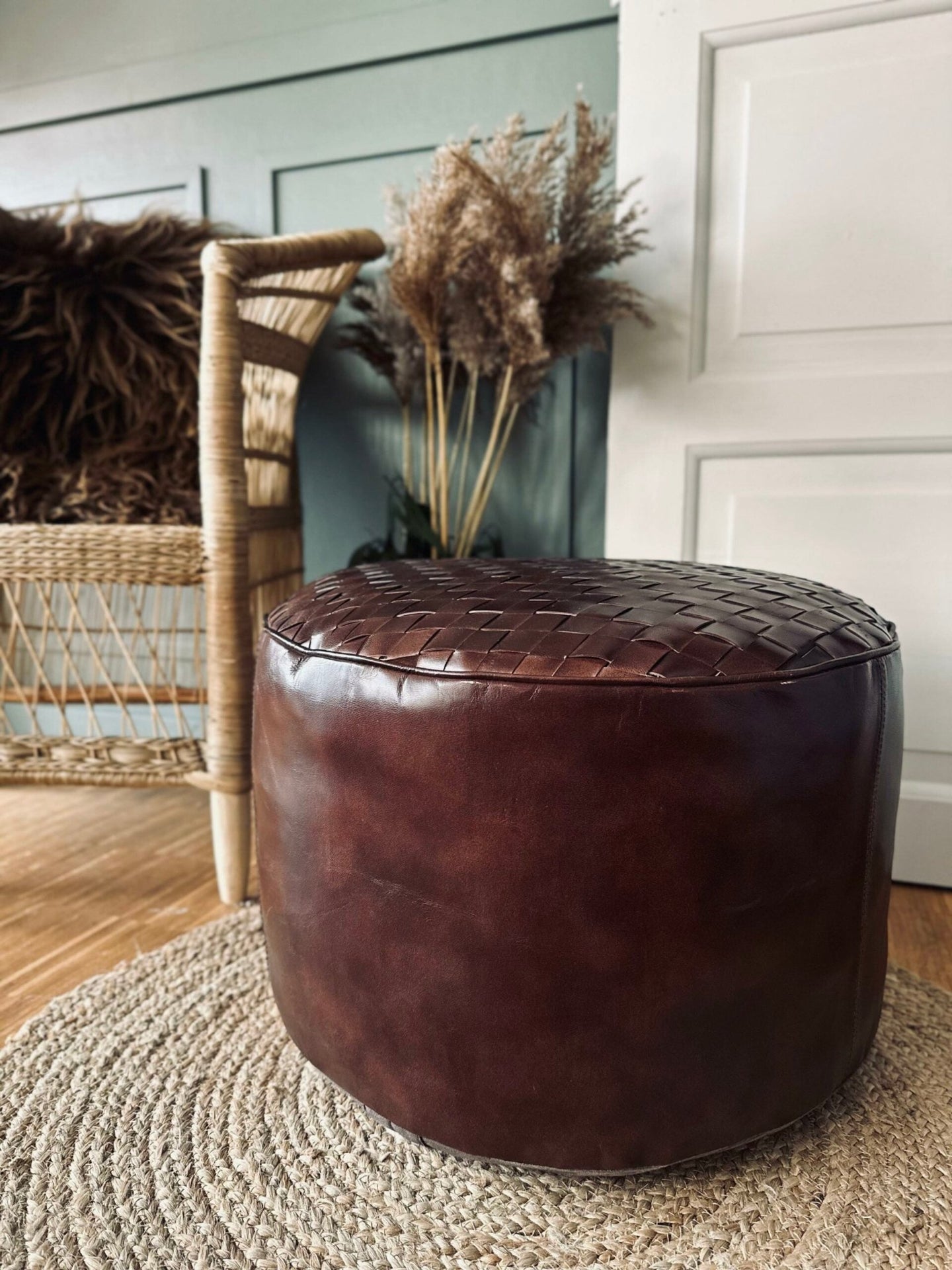Puff med flet top – Brown - VIAMAJA.DK